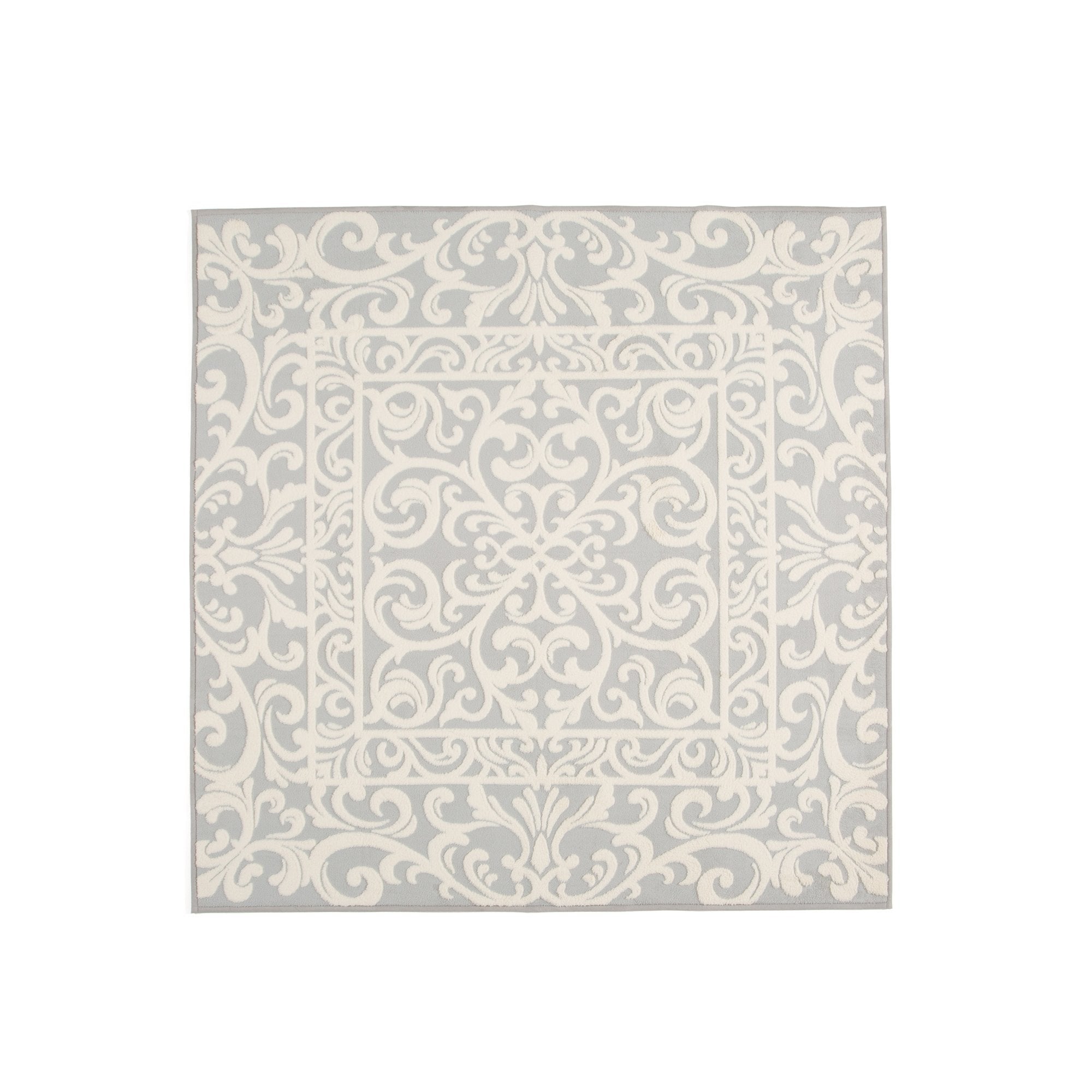 Elfia Soft Plush Gray Area Rug 6.2x6.2 Feet (190x190cm) - Non-Slip Living Room Carpet for Bedroom, Nursery & Home Decor