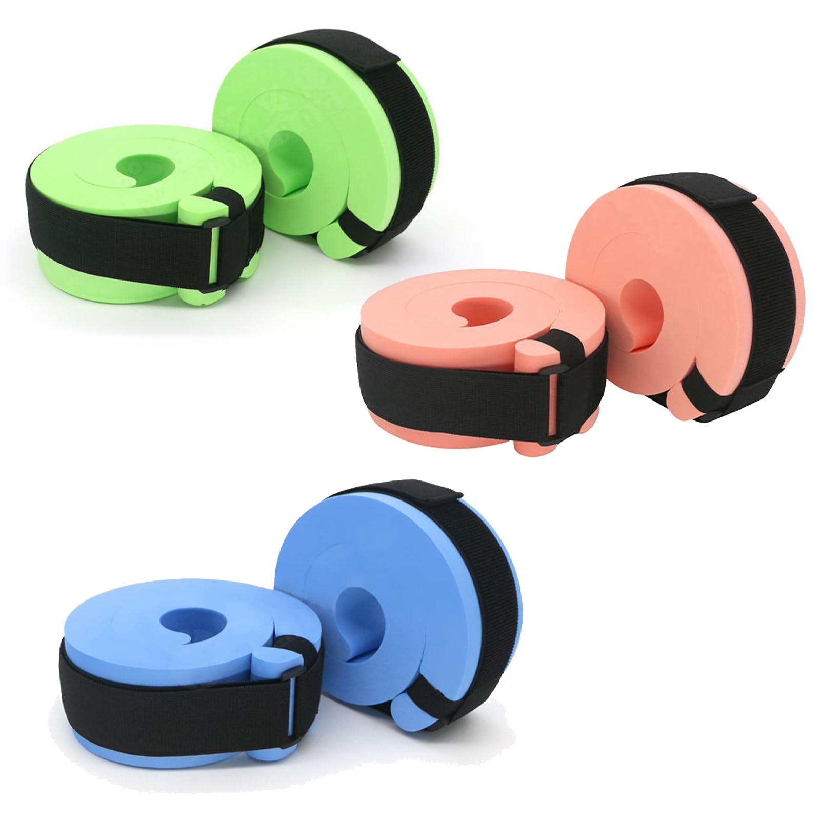 PerGar Foam Swim Aquatic Cuffs - Water Aerobics Float Rings & Ankle Bands for Pool Exercise - Fitness Workout Set with Adjustable Arm Belts & Ankle Weights - Ideal for Swimming Training, Water Aerobics & Aqua Fitness Classes