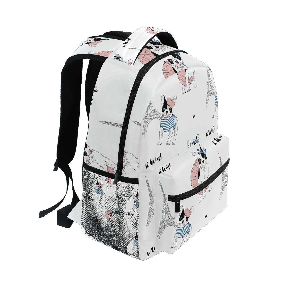 French Bulldog Paris Backpack - Stylish School Bag & Travel Daypack for Students, Boys & Girls - Durable Laptop Backpack for College, Work & Daily Commute - Perfect for School, Travel & Urban Adventures