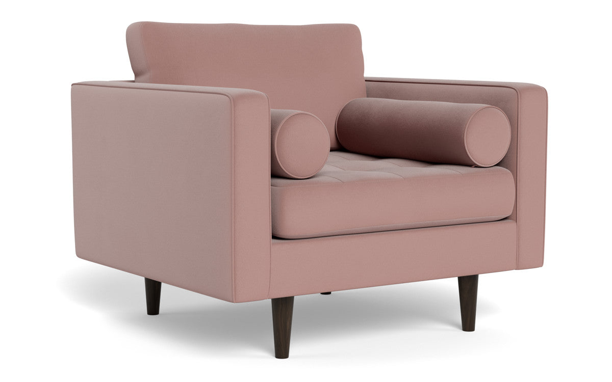Stylish Ladybird 42 Arm Chair - Modern Accent Chair for Living Room, Bedroom & Office - Comfortable Upholstered Lounge Chair with Wooden Legs - Perfect for Reading Nook, Cozy Corner or Home Decor