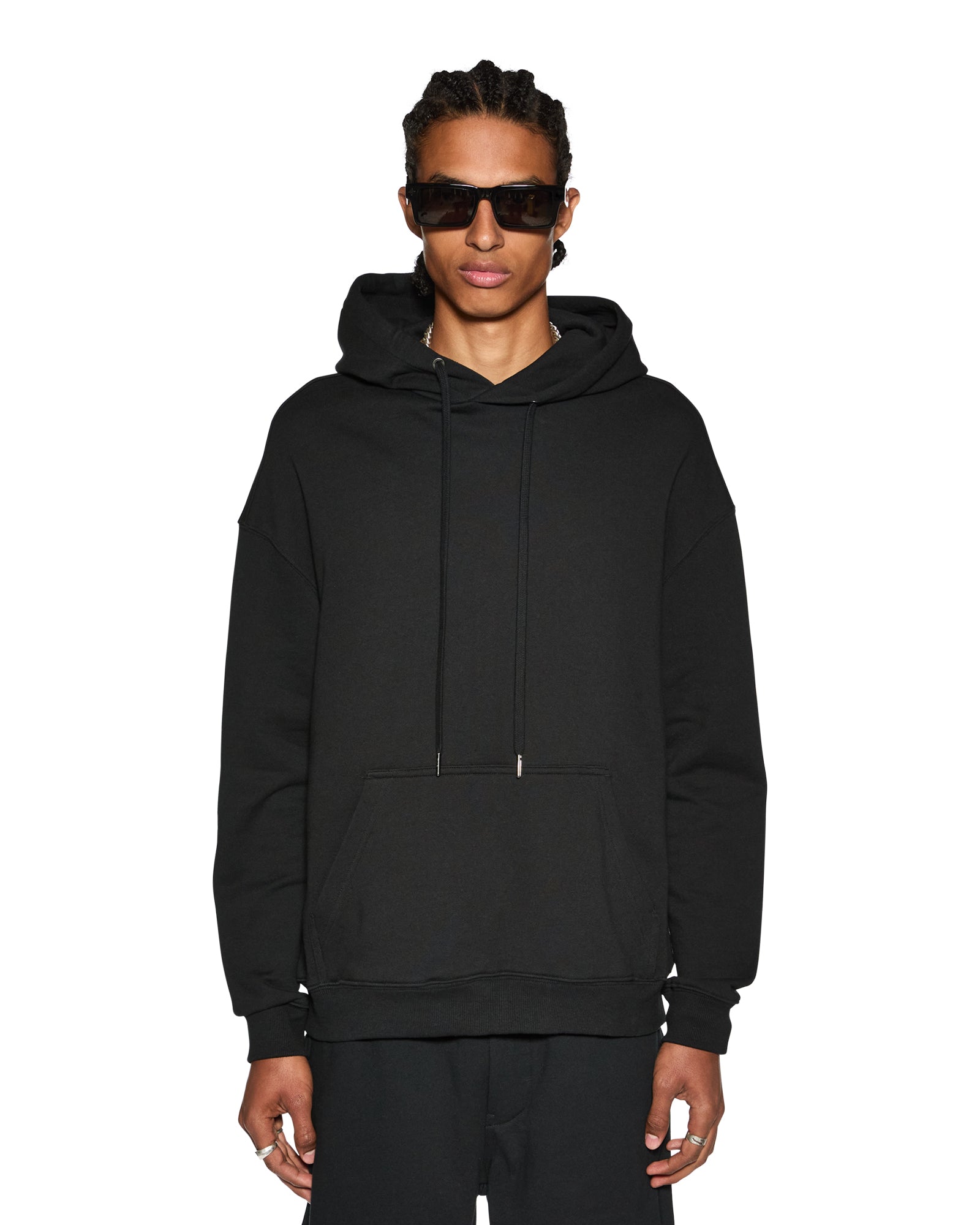 4 X 4 BIGGIE HOODIE JET BLACK - Oversized Unisex Streetwear Hooded Sweatshirt for Urban Fashion & Casual Wear