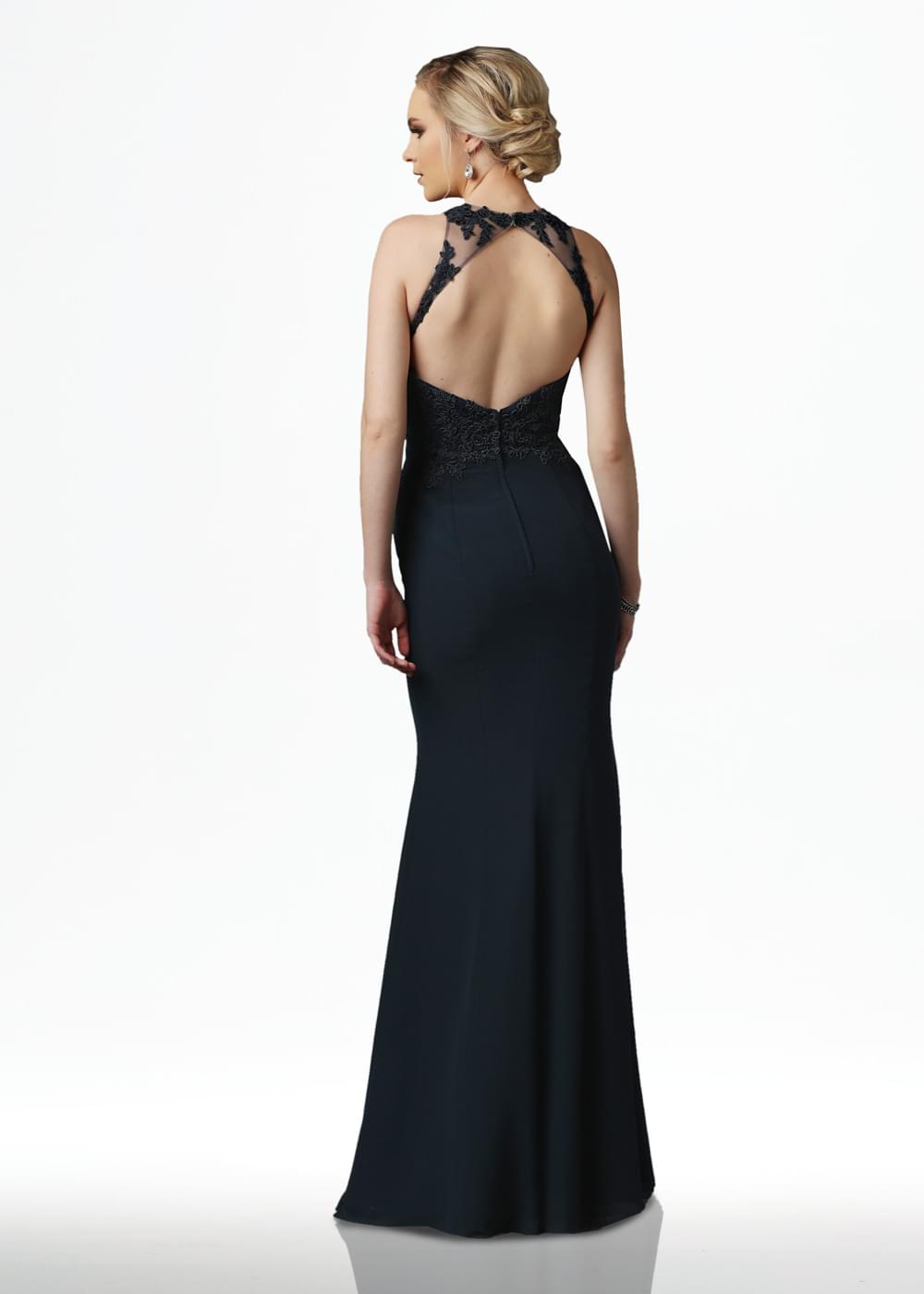 Elegant 80126 Chiffon Mermaid Bridesmaid Dress with Lace Illusion Neckline - Perfect for Weddings, Formal Events & Special Occasions