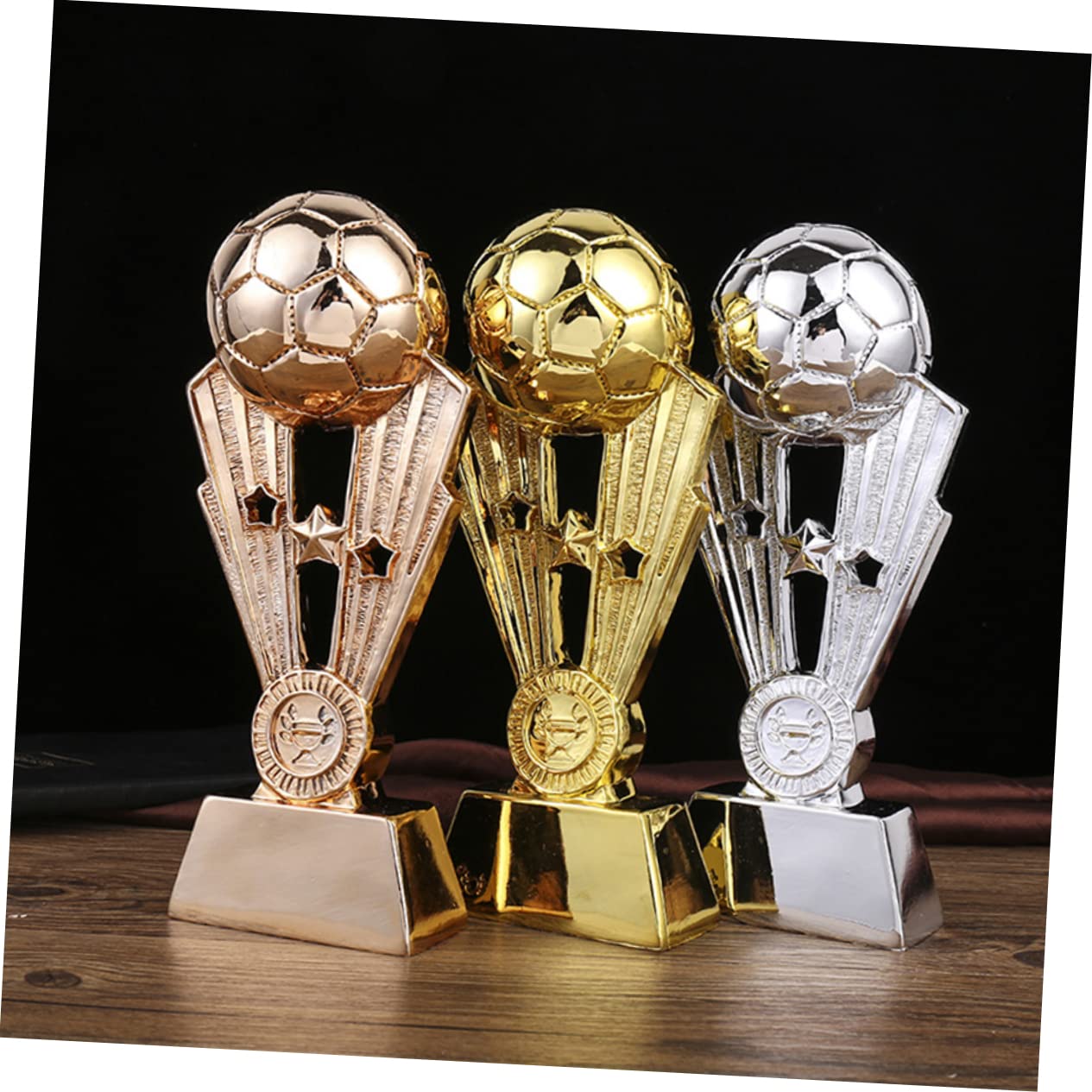 SUPVOX 2 Pack Soccer Trophy Cups - Gold Plastic Sports Awards for Kids, Children's Football Trophies for Tournaments, Championships & School Events - Perfect for Youth Soccer Teams, Coaches & Player Recognition