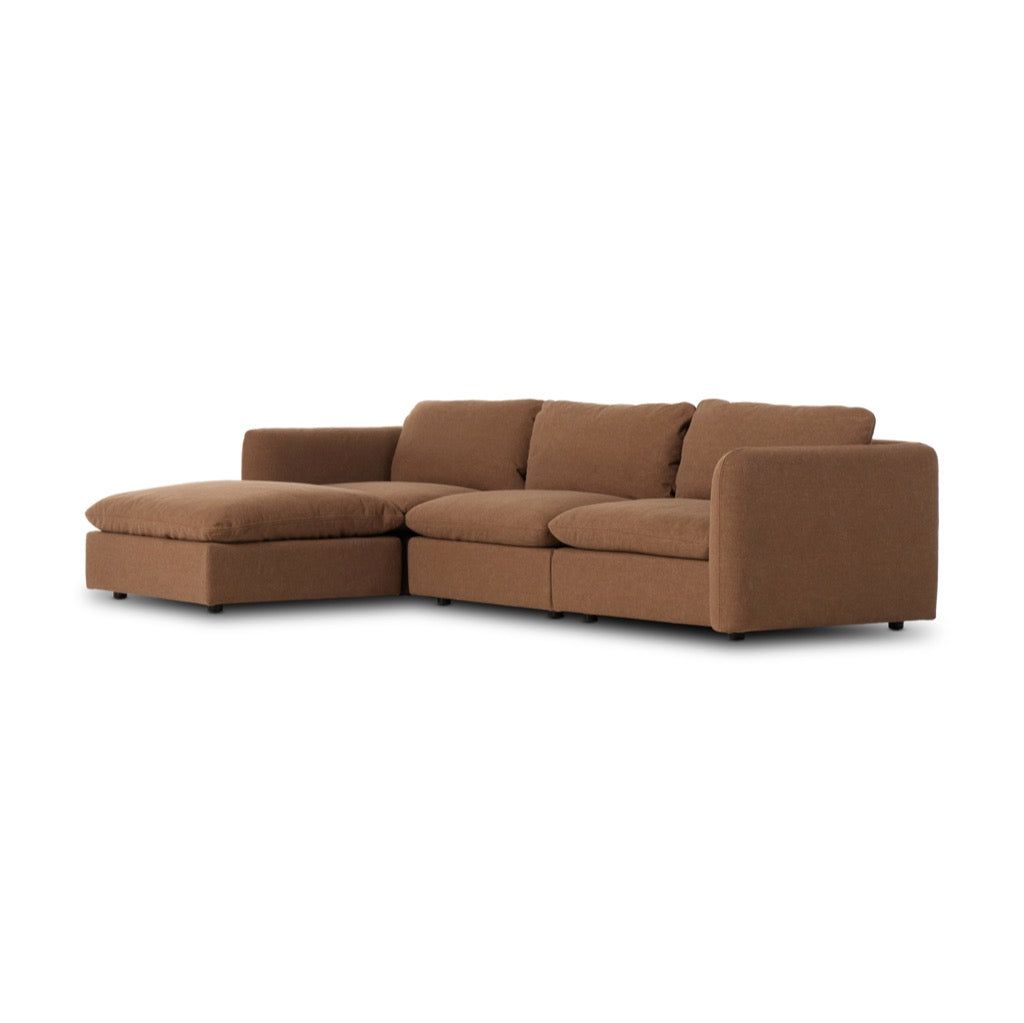 Ingel 3-Piece Modular Sectional Sofa Set with Reversible Chaise - Modern L-Shaped Couch for Living Room, Family Room & Home Theater