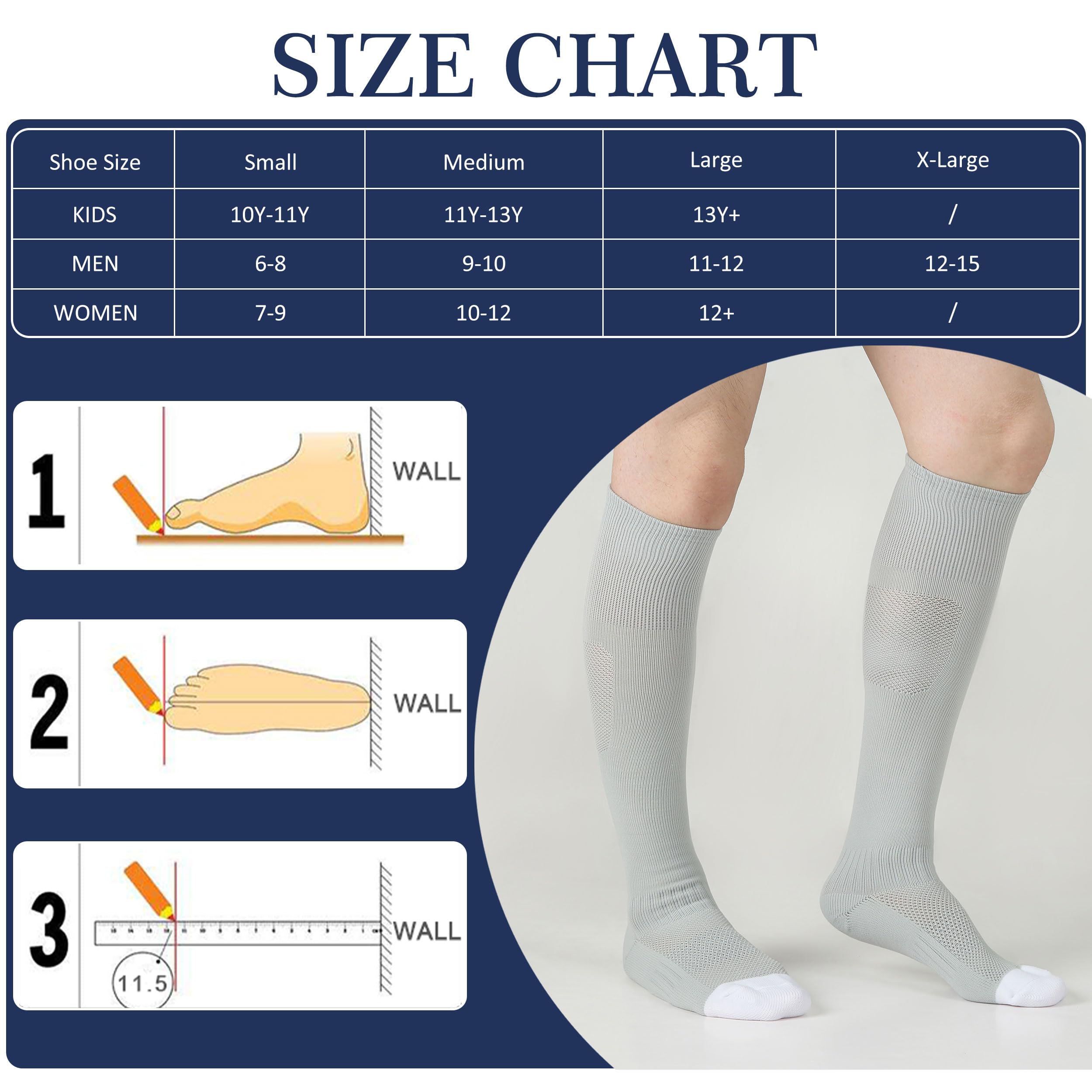 Sunew 2/3 Pack Multi-Sport Athletic Socks for Soccer Baseball Softball Football Volleyball - Youth & Adult Sizes (4 Sizes) - Perfect for Training, Games & Team Sports