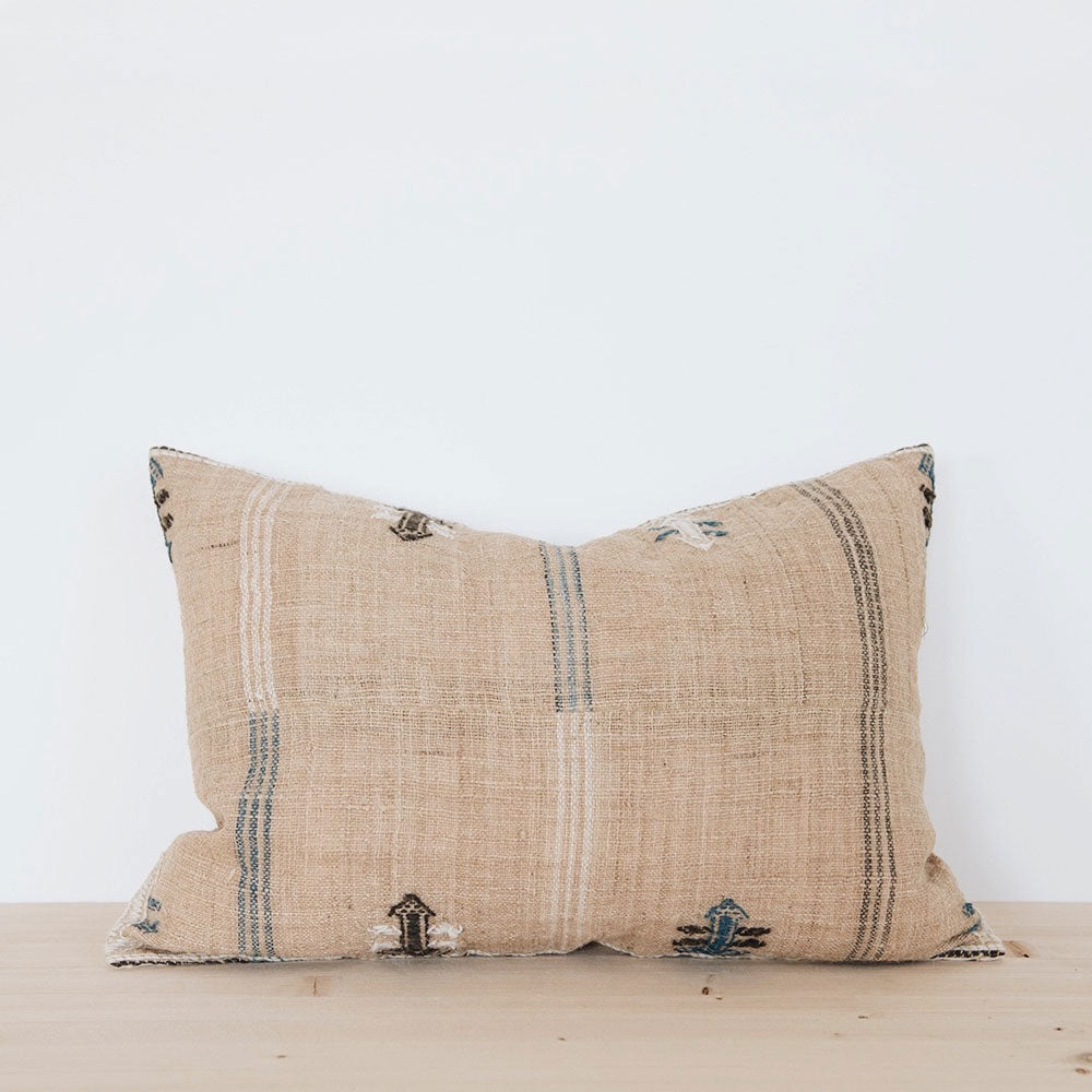 Handwoven Cotton Pillow Cover No. 0509 - Bohemian Style Decorative Throw Pillow Case for Sofa, Bed & Home Decor