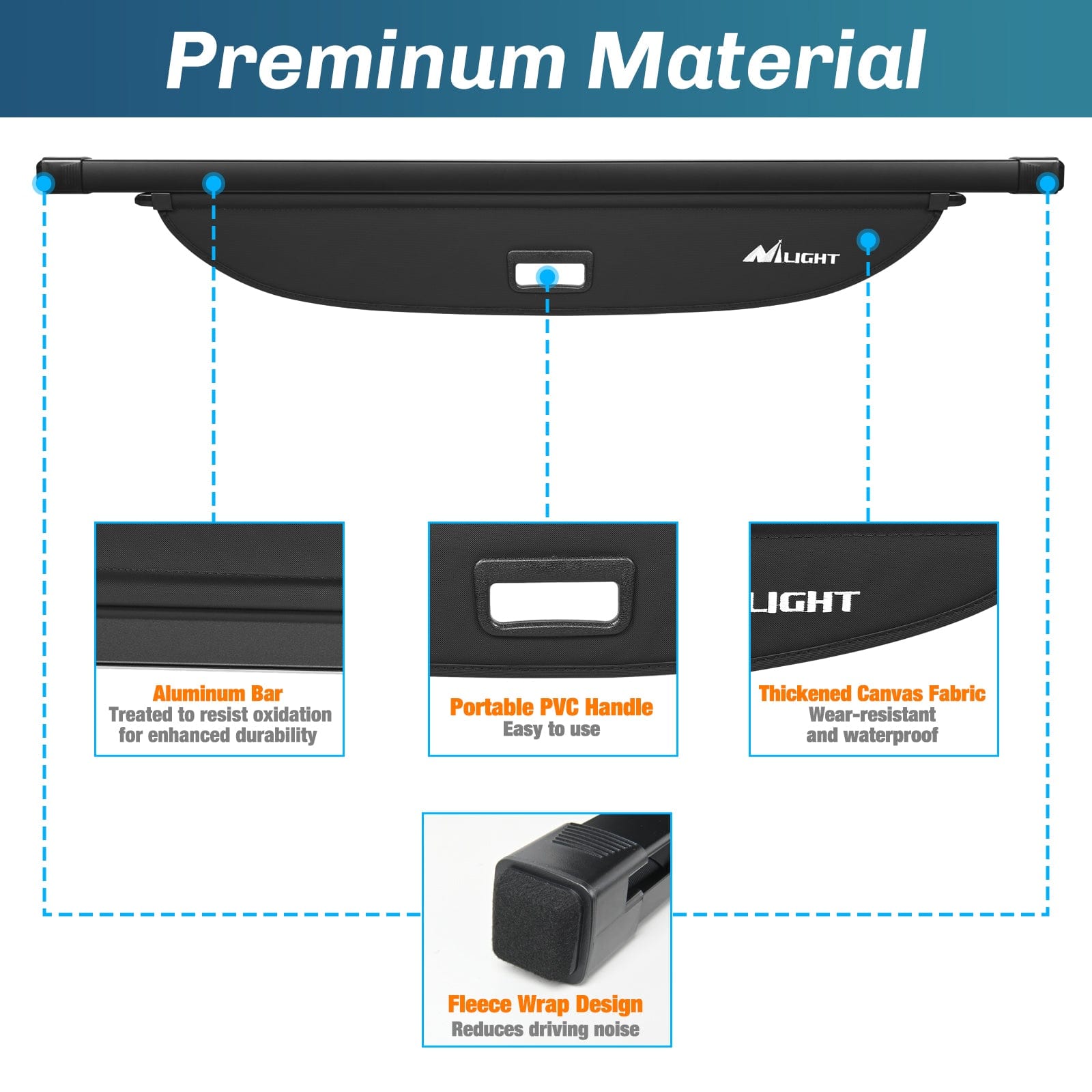 Durable Trunk Cargo Cover with Storage Net for Toyota RAV4 (2013-2018) | Waterproof SUV Organizer | Perfect for Road Trips, Camping & Grocery Hauling
