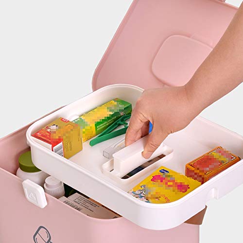 Portable First Aid Kit Box - Medical Storage Container with Pill Organizer | Waterproof Plastic Case for Emergency, Travel, Camping & Home Use
