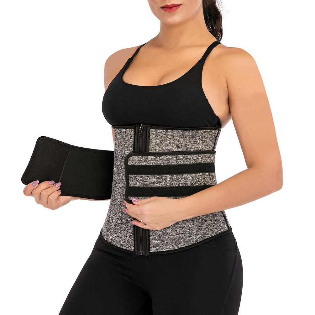 HOMETA Neoprene Sauna Waist Trainer Belt for Weight Loss - High Compression Workout & Sweat Body Shaper with Zipper - Perfect for Gym, Sauna & Postpartum Recovery
