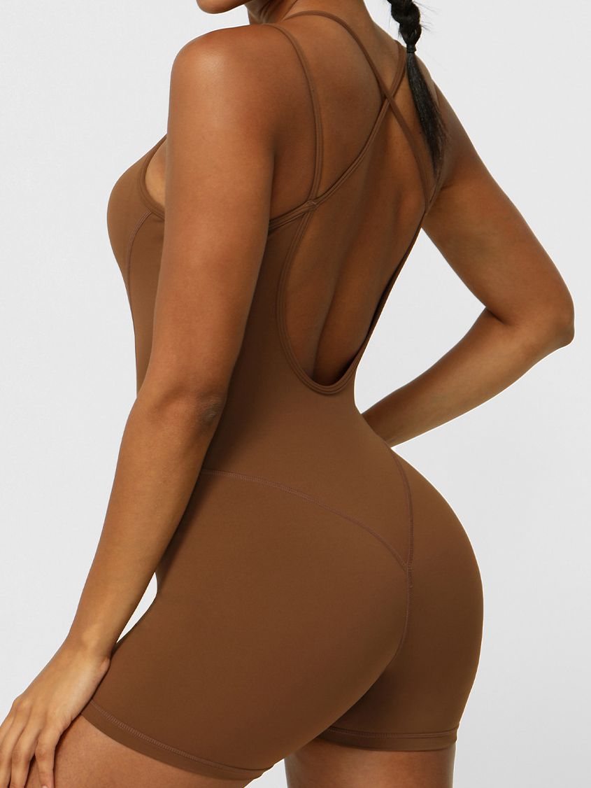 ZASUWA Women's Sexy Cross Back U-Shaped Backless Bodysuit Romper - Perfect for Night Out, Clubwear, and Summer Fashion