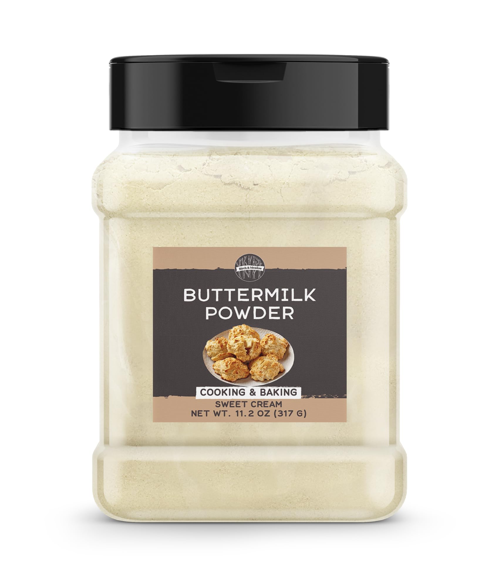 Birch & Meadow Buttermilk Powder - 11.2 oz Sweet Cream Dry Powder for Baking & Cooking | Perfect for Pancakes, Biscuits, and Homemade Recipes