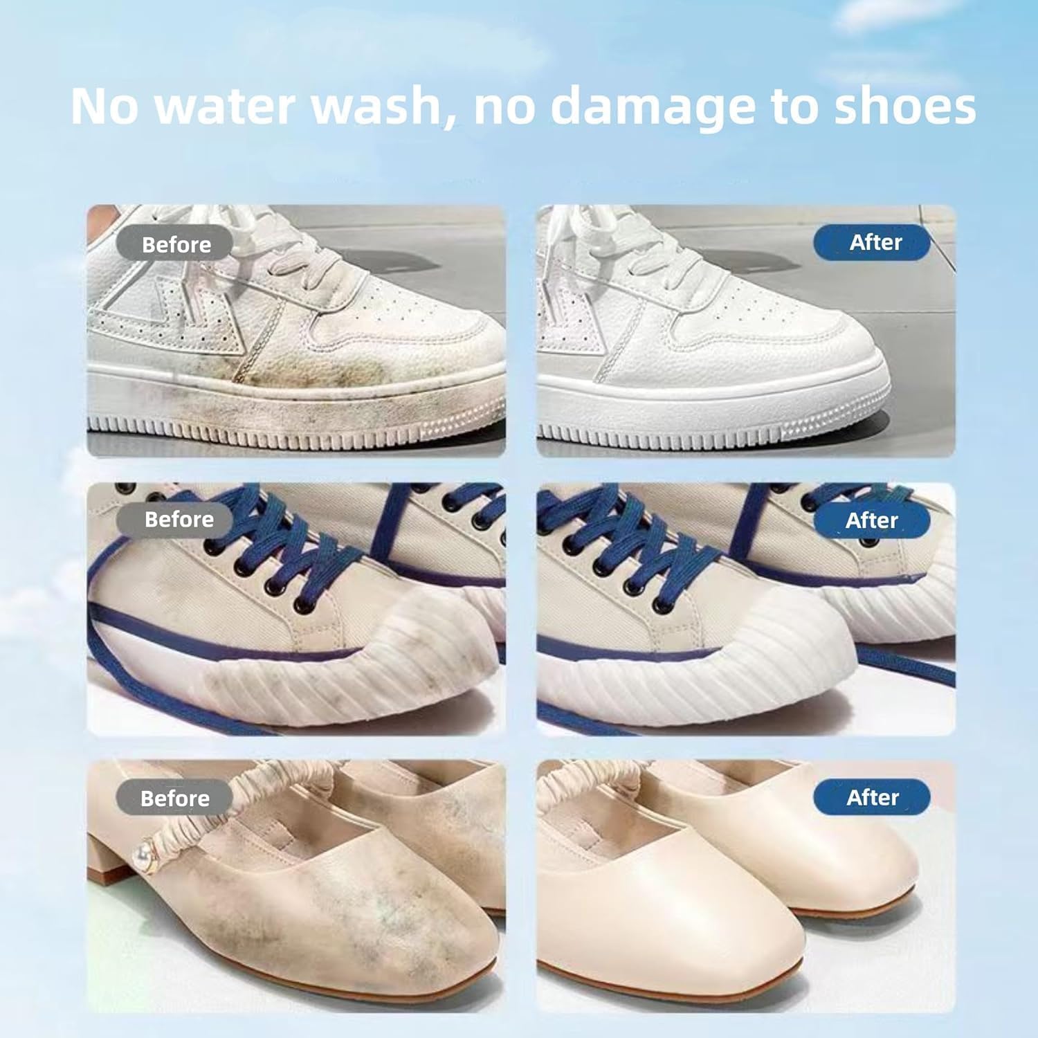 Premium White Shoe Cleaner Cream with Sponge – Instant Whitening No-Wash Cleaning Kit for Sneakers | Stain Remover & Polish for White Shoes | Perfect for Gym, Work & Everyday Wear
