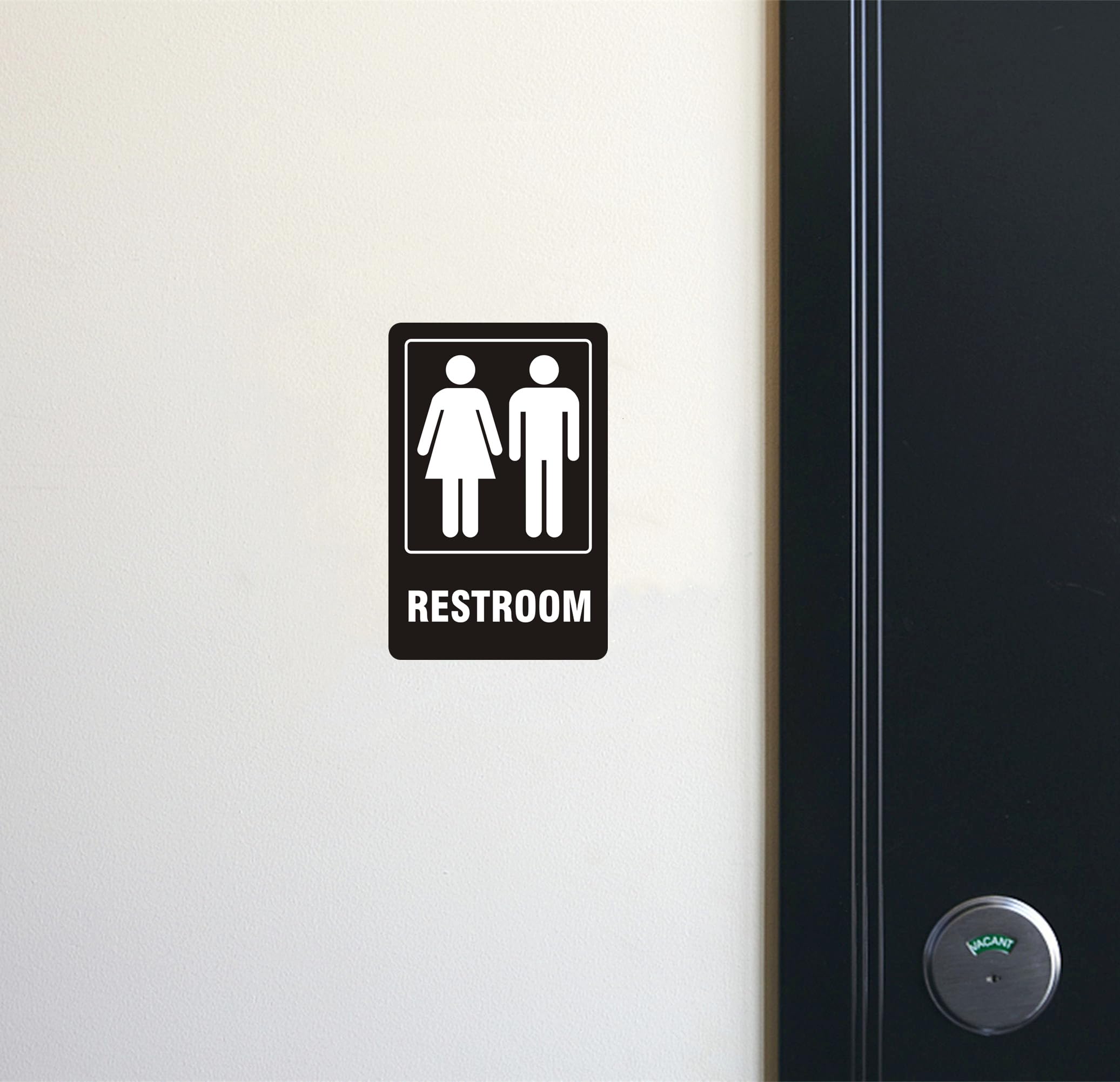 (2 Pack) Self-Adhesive Restroom Signs for Business & Home - 9