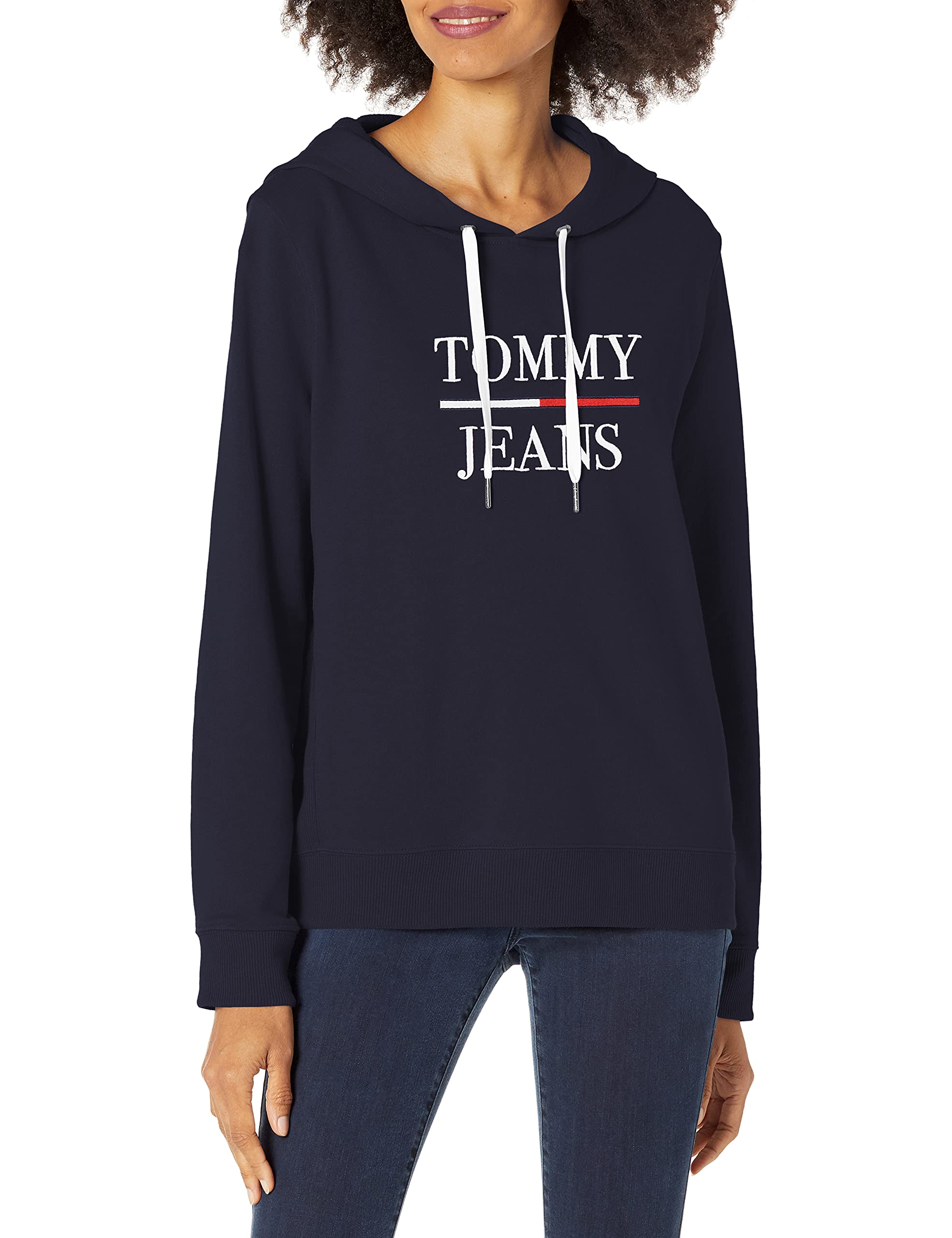 Tommy Hilfiger Women's Graphic Hoodie Sweatshirt | Casual Pullover Fleece Sweater | Perfect for Streetwear, Lounge & Everyday Wear