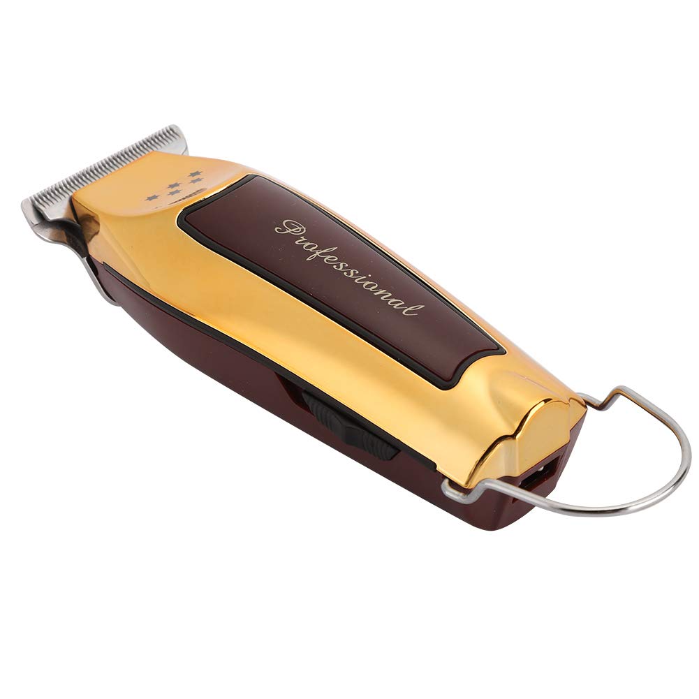 Quiet Low Noise Electric Hair Clipper for Men - Professional Mustache & Beard Trimmer with Soft Glossy Blades (Golden) - Perfect for Home Grooming, Travel & Barbershop Use