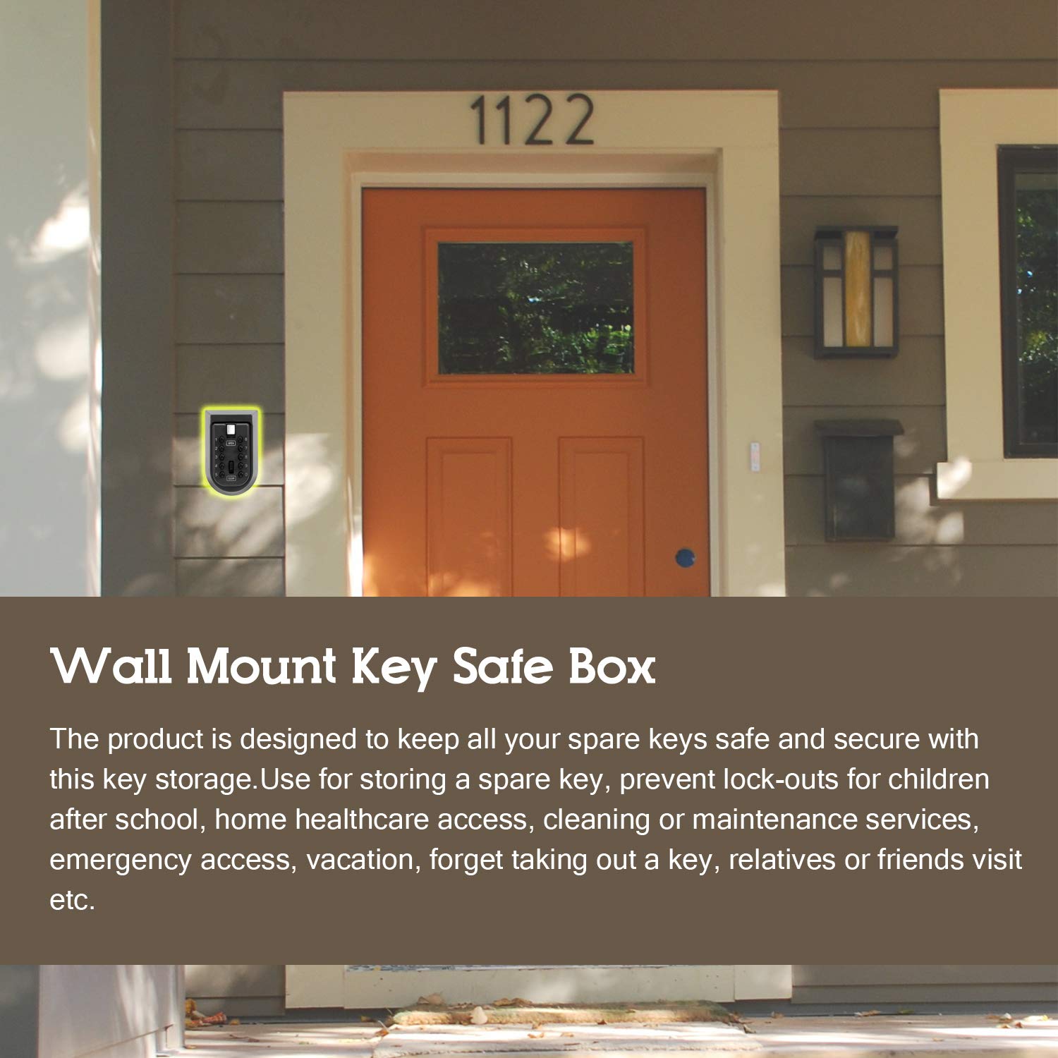 Weatherproof Aluminum Alloy Key Safe Box with Digital Keypad - Wall Mounted Home Security Lock for Outdoor Use, Key Storage Solution for Vacation Homes, Airbnb Rentals & Emergency Access