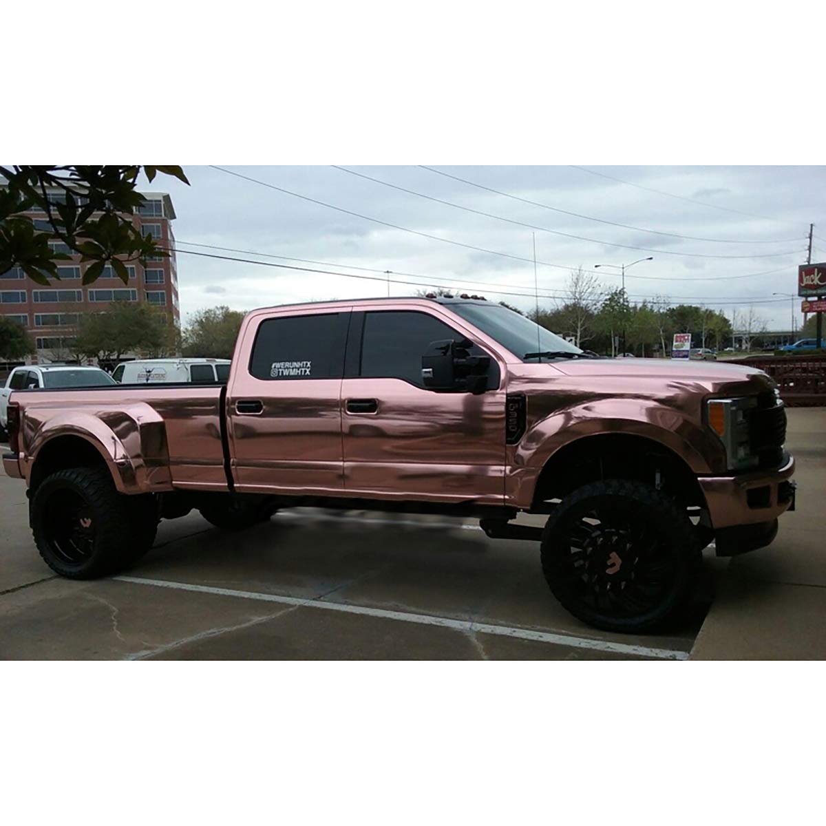Queenbox 60 x 19.6 Inch Self-Adhesive Chrome Mirror Rose Gold Vinyl Wrap - Car Sticker, Reflective Decal Film for Auto Decoration - Perfect for Vehicle Customization, DIY Projects, and Home Décor
