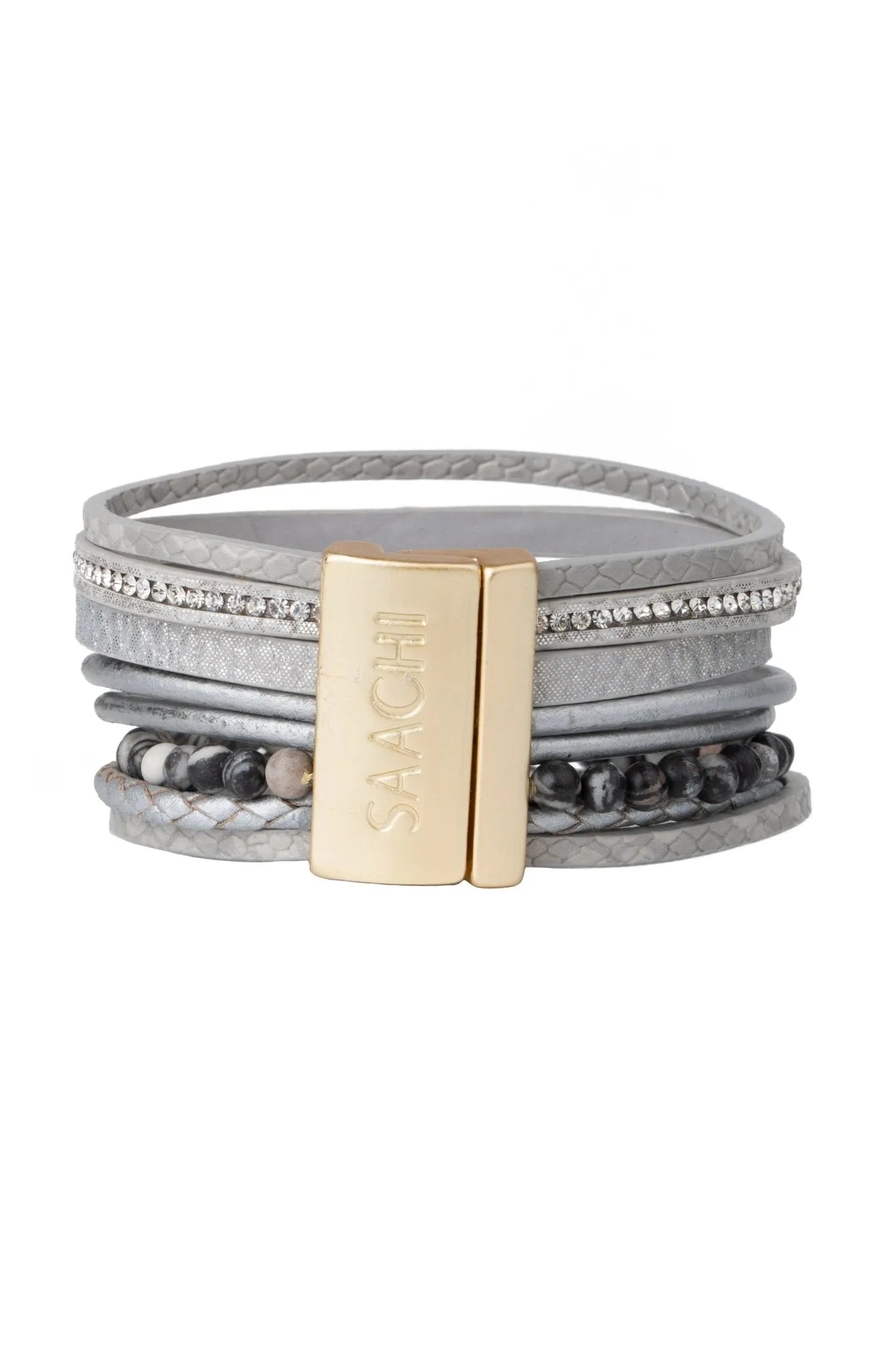 Hollis Beaded Leather Bracelet for Women - Handmade Boho Chic Adjustable Wrap Bracelet - Perfect for Casual Wear, Festivals & Gifts