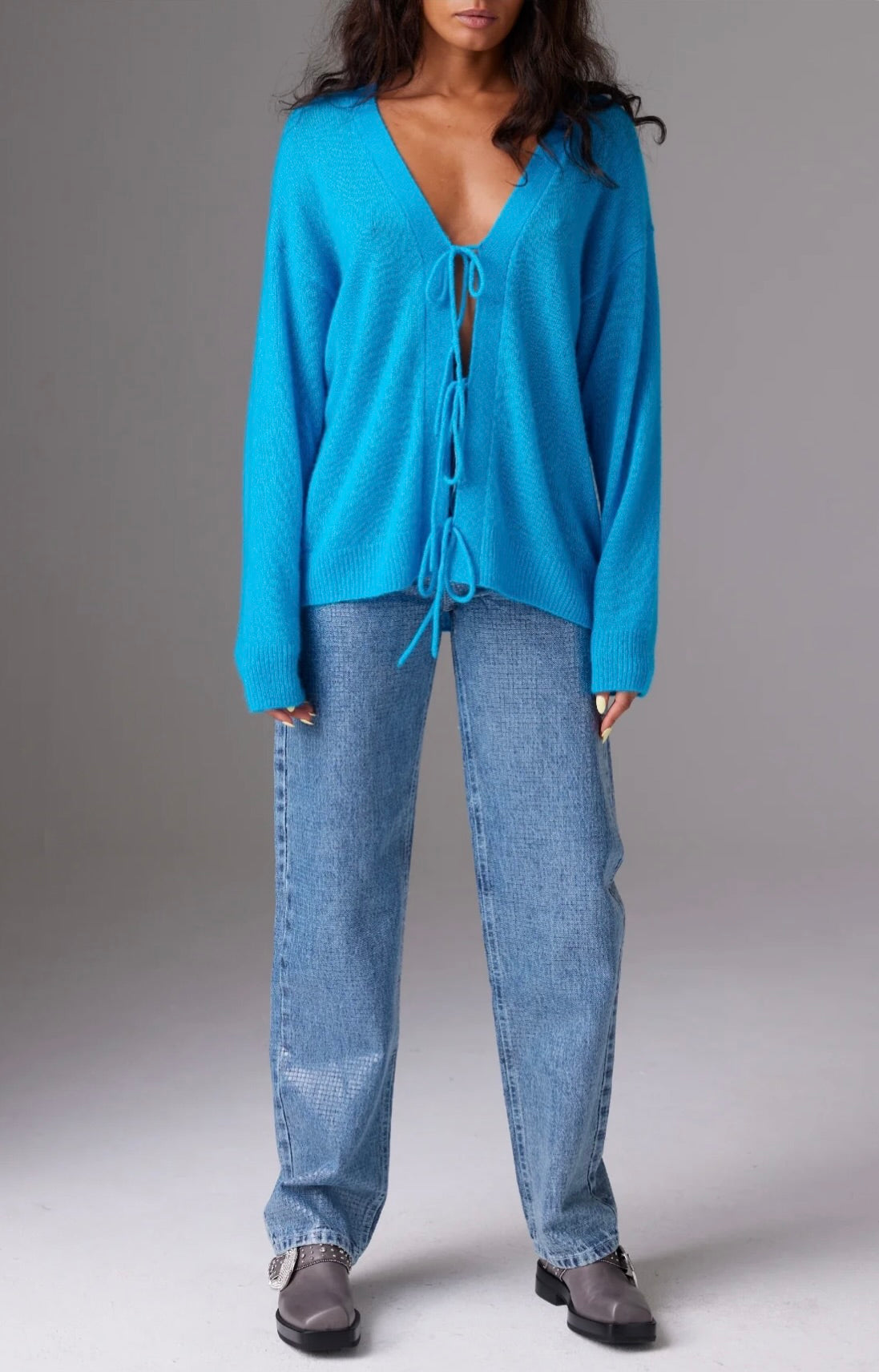 Amara Luz Tie Front Cardi in Pisces - Stylish Women's Knit Cardigan for Casual & Office Wear | Perfect for Layering in Fall & Winter