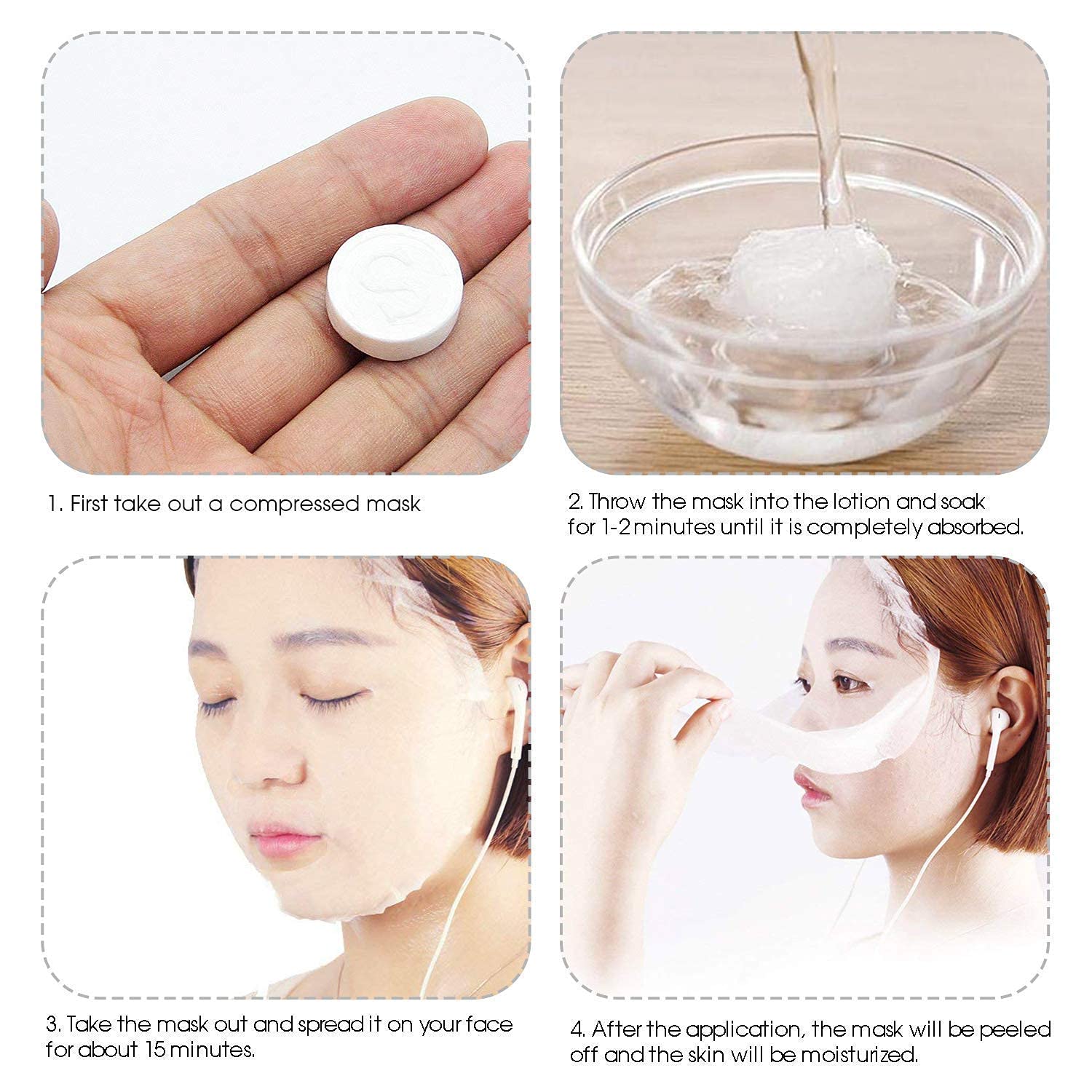 Gold Max Compressed Facial Face Mask Sheet - Hydrating DIY Facial Paper for Spa & Skin Care (Pack of 10) | Perfect for At-Home Spa Days, Travel Skincare & Relaxation