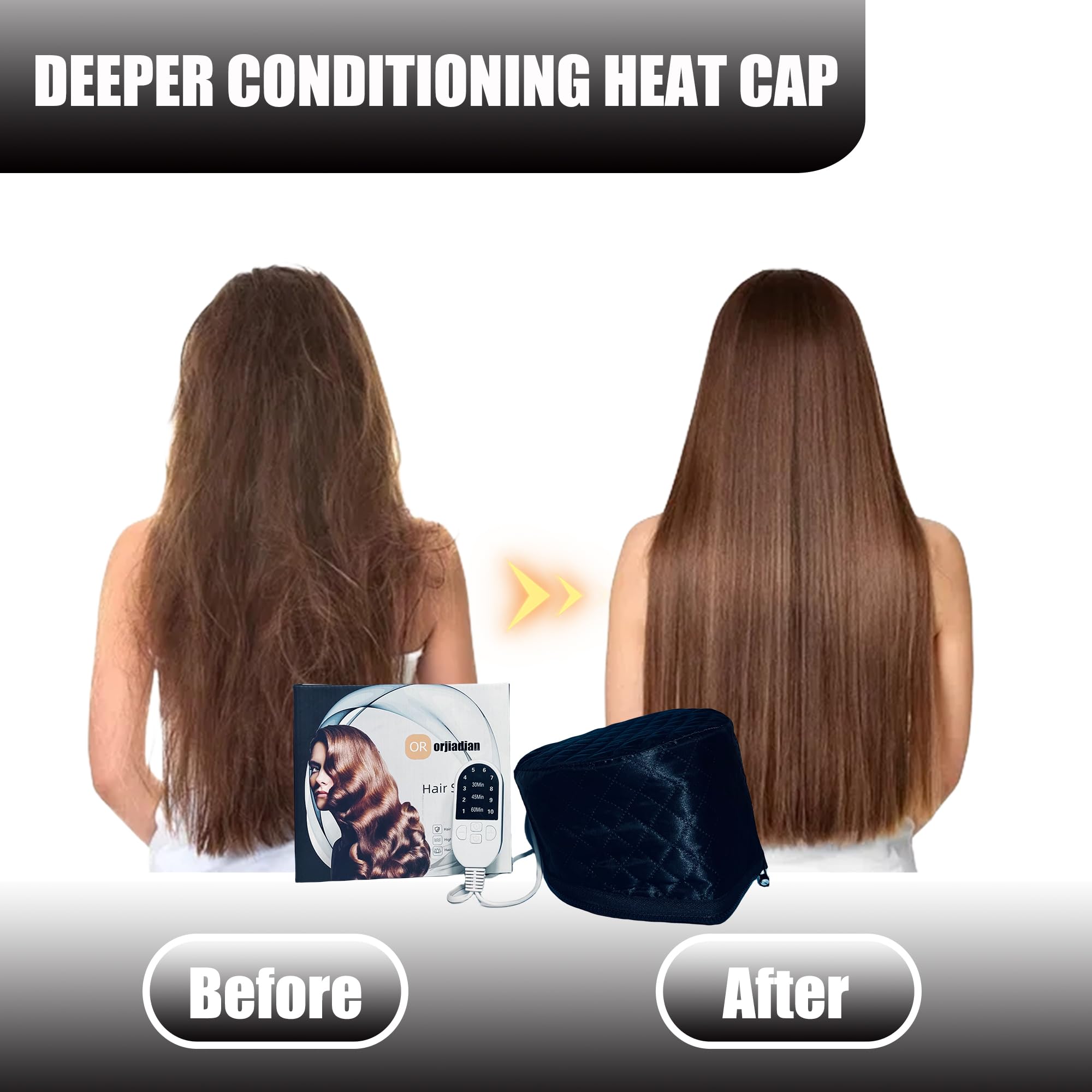 Thermal Hair Steamer Cap for Deep Conditioning - 10-Level Quick Heating Steam Cap for Natural & Black Hair Treatment - Perfect for Home Use & Salon Styling