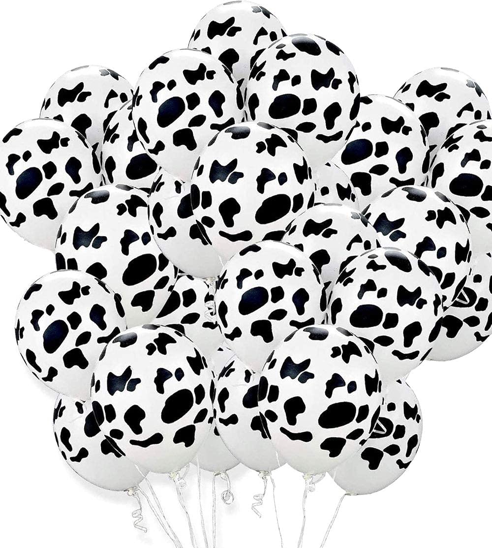 50 PCS Cow Print Balloons - Western Cowboy Theme Party Decorations for Birthday, Baby Shower & Farmhouse Events - Funny Animal Balloon Favors for Cowboy Parties, Ranch Decor & Western Celebrations