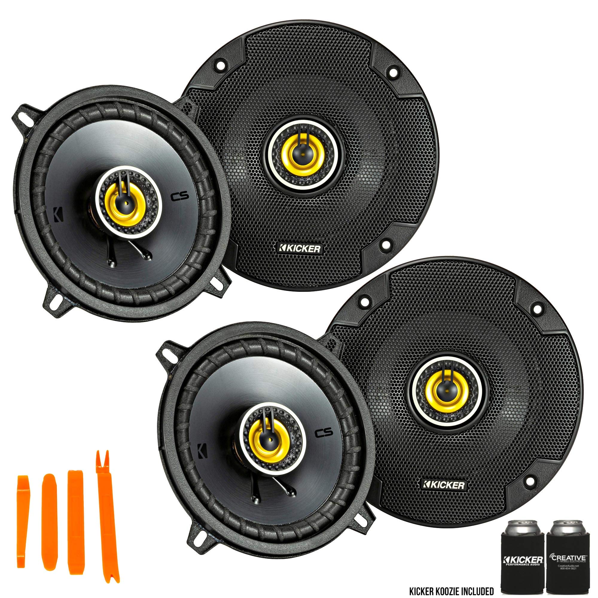Kicker 46CSC54 - 2 Pairs of CS-Series CSC5 5.25-Inch (130mm) 4-Ohm Coaxial Car Speakers - Premium Sound for Cars, Trucks & Boats - Perfect for Upgrading Vehicle Audio System
