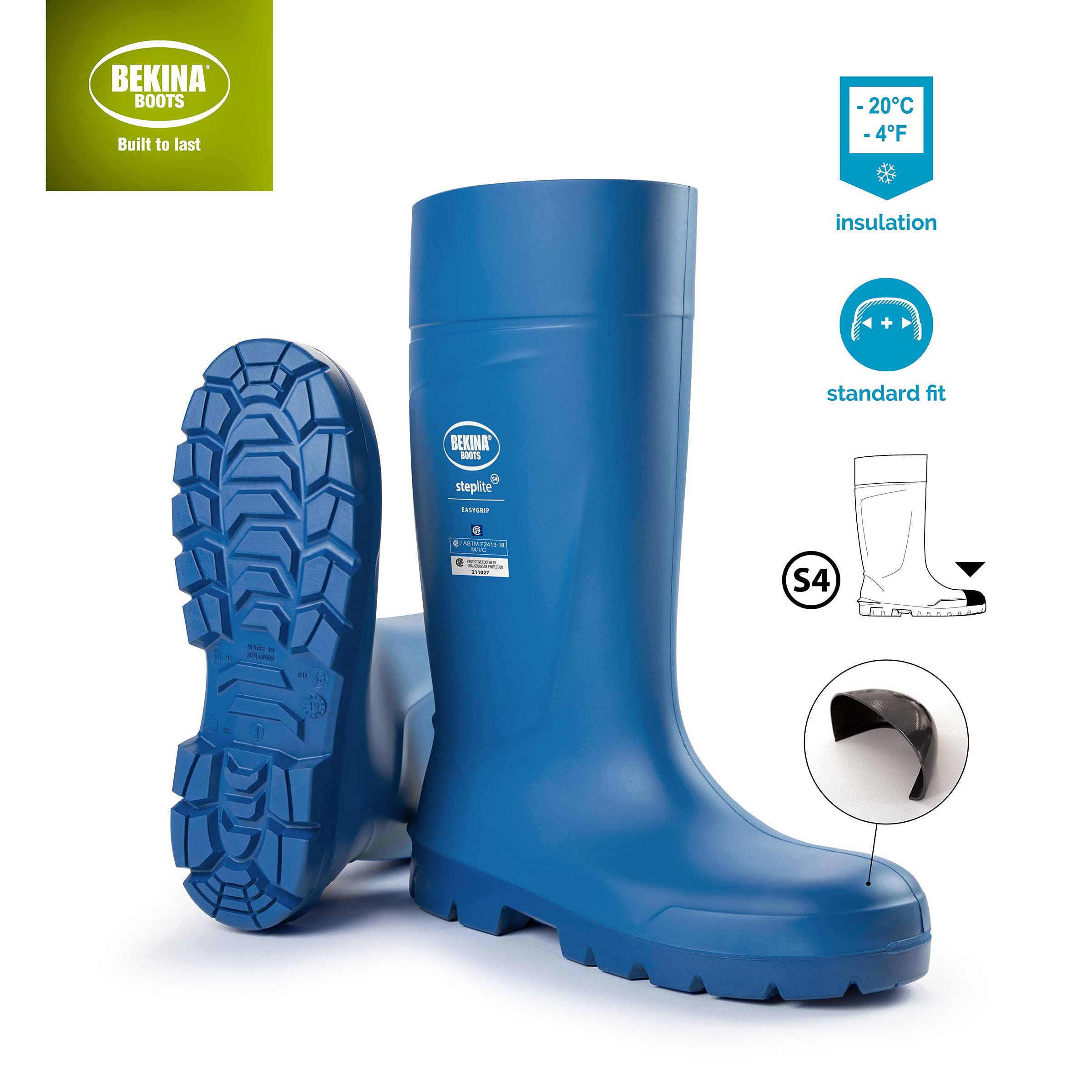 Bekina Steplite EasyGrip S4 Safety Toe Wellington Boots - Lightweight Waterproof Steel Toe Work Boots for Men & Women | SRC Certified Slip Resistant | Ideal for Construction, Farming & Outdoor Work