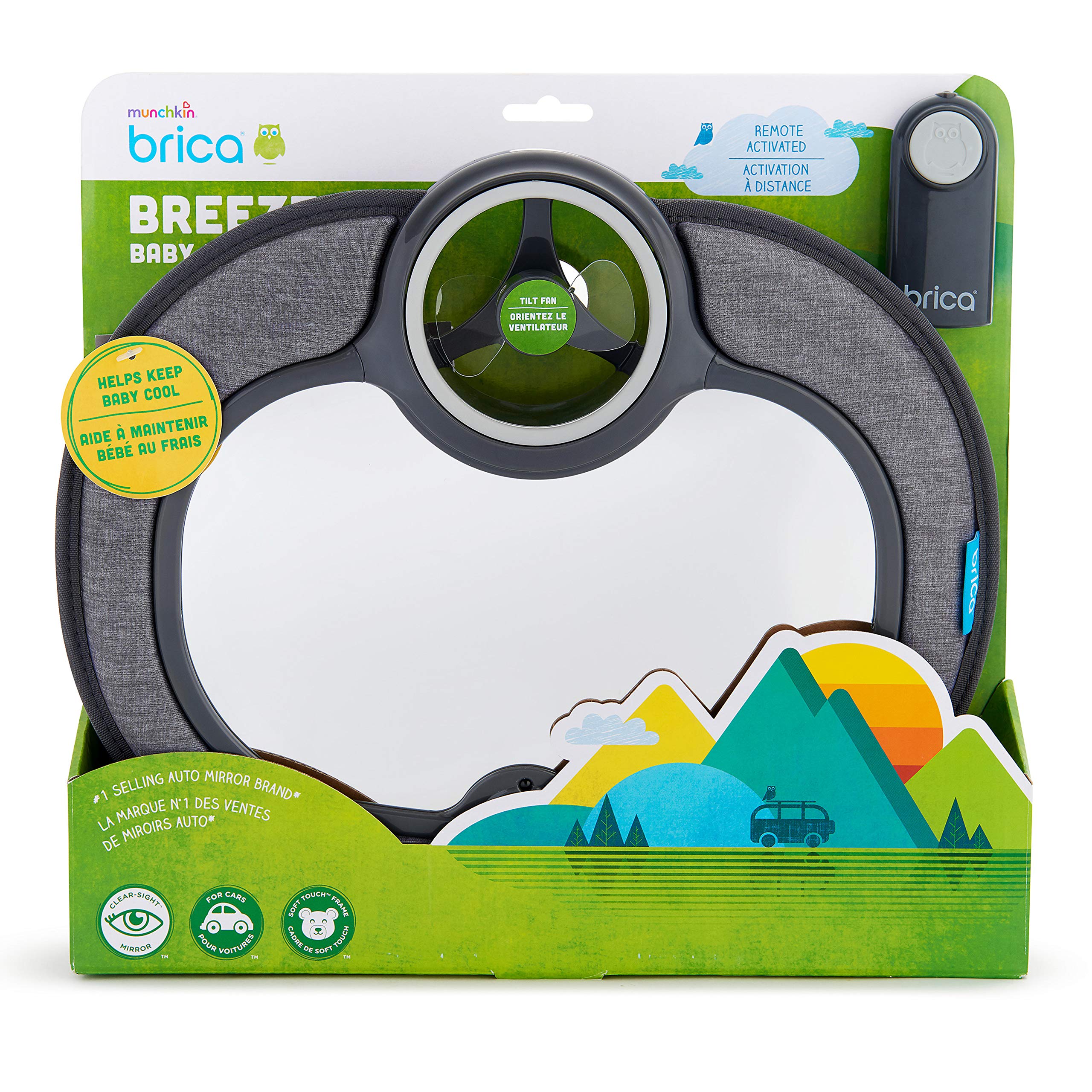 BRICA Breeze Baby in-Sight Car Mirror - Safe Rear-Facing Infant Monitor for Backseat - Perfect for Road Trips & Daily Commutes with Newborns