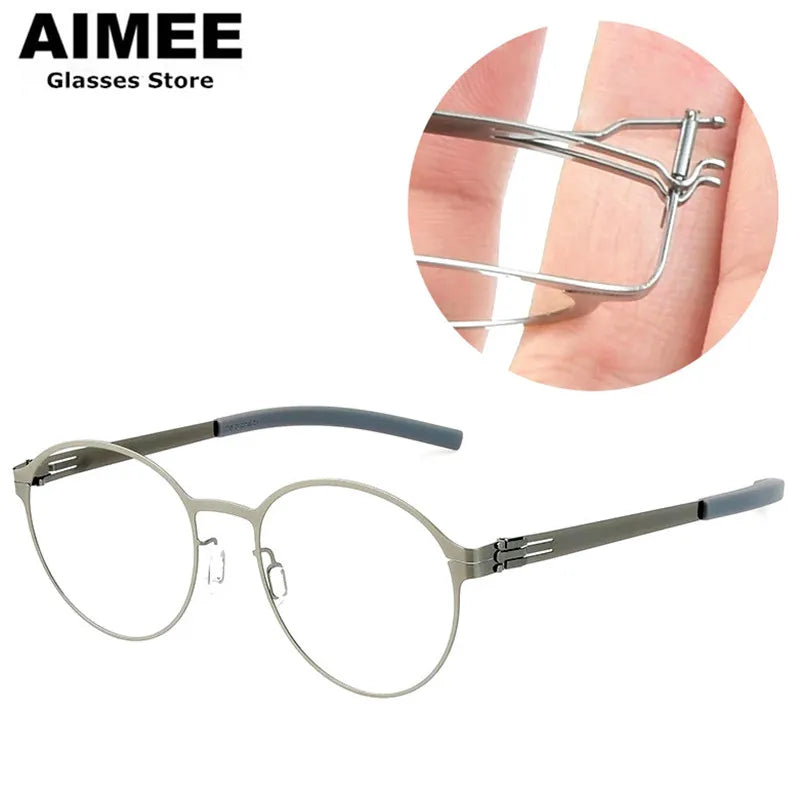 Aimee Women's Full Rim Oval Round Screwless Steel Eyeglasses Frame 1178 - Lightweight & Durable Eyewear for Work, Reading & Fashion Accessories