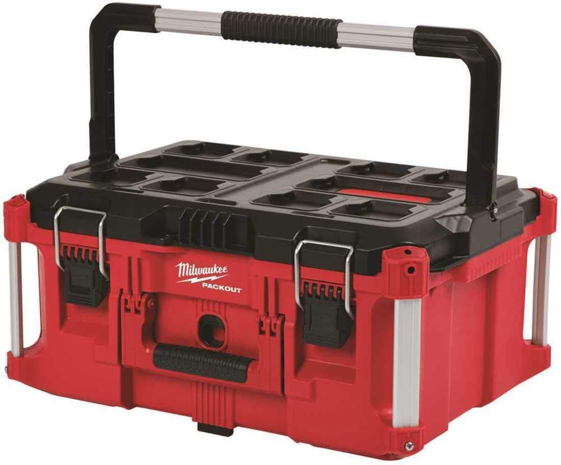 Milwaukee 48-22-8425 PACKOUT Large Tool Box (2-Pack) - Durable Stackable Storage for Construction Tools & Equipment - Perfect for Job Sites, Workshops & Professional Contractors