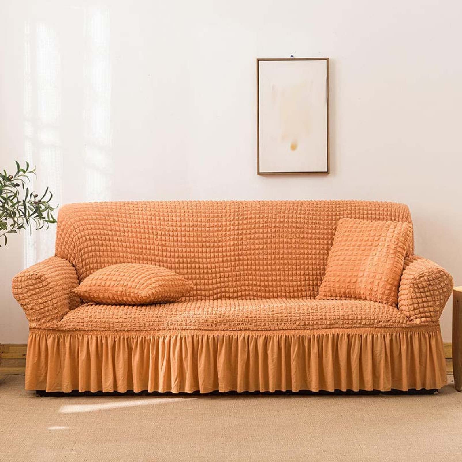 U-Shaped Sofa Couch Cover - Stain Resistant Polyester Slipcover | Easy to Install Furniture Protector for Living Room | Seat Cushion Covers for Home Decor & Pet Protection