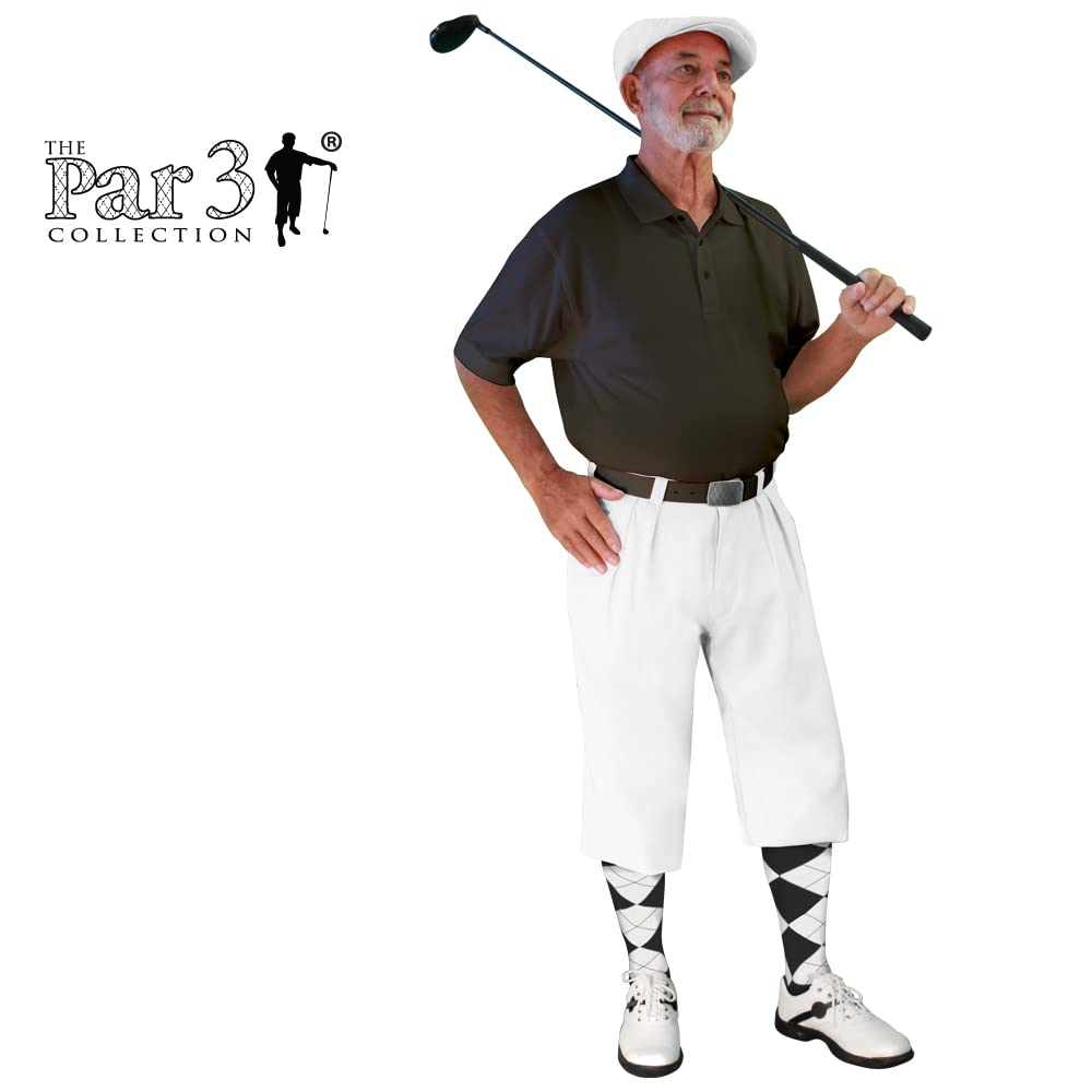 Premium White Microfiber Plus Fours for Men - Breathable Golf Pants & Casual Wear - Perfect for Golfing, Business Casual & Outdoor Activities