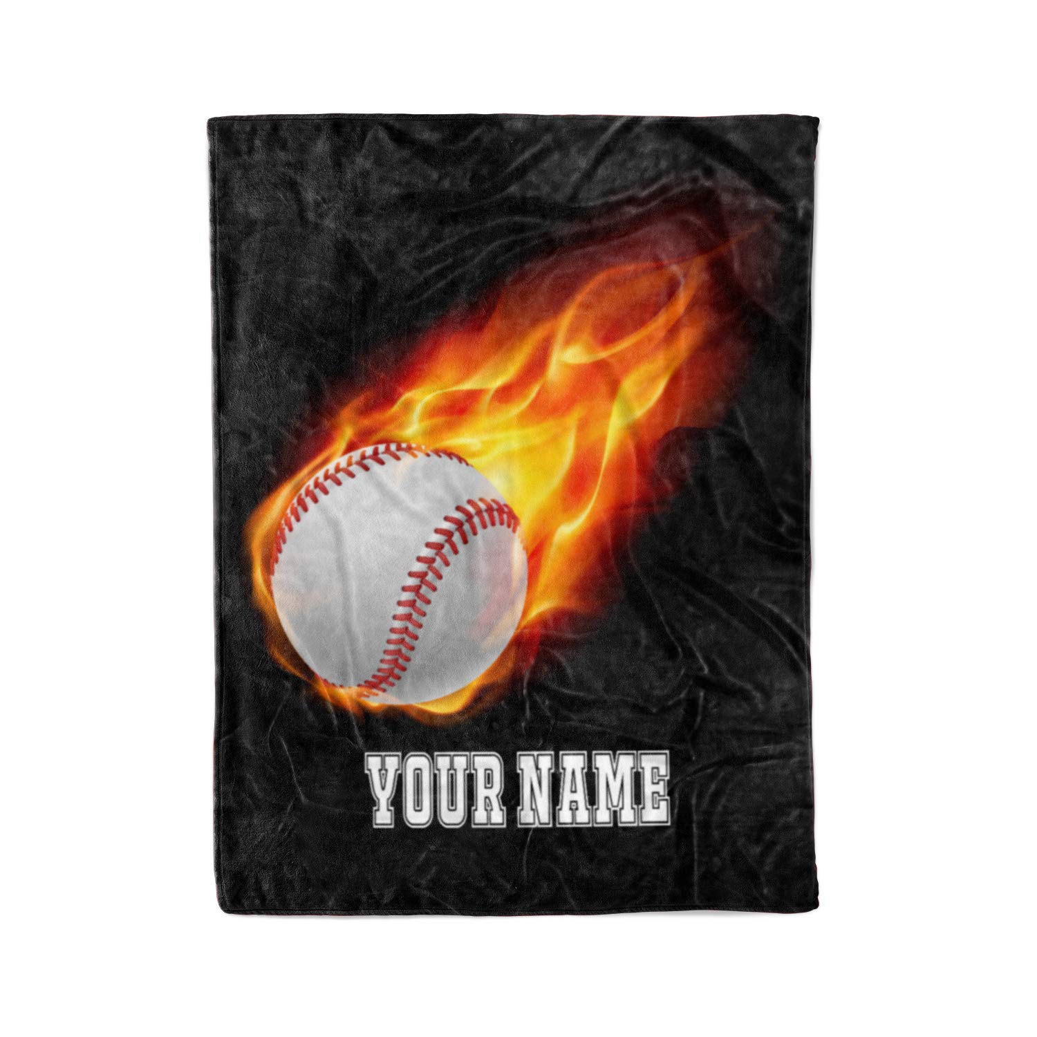 **Personalized Custom Baseball Fleece & Sherpa Blanket for Kids - Soft Tee Ball & Travel Blanket - Perfect for Baseball Games, Practice, and Cozy Home Use**