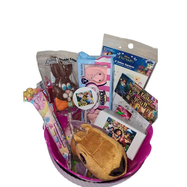 Encanto Easter Gift Basket for Kids - Disney Themed Easter Basket with Toys, Candy & Stuffed Animals - Perfect for Easter Egg Hunts, Birthday Gifts & Party Favors