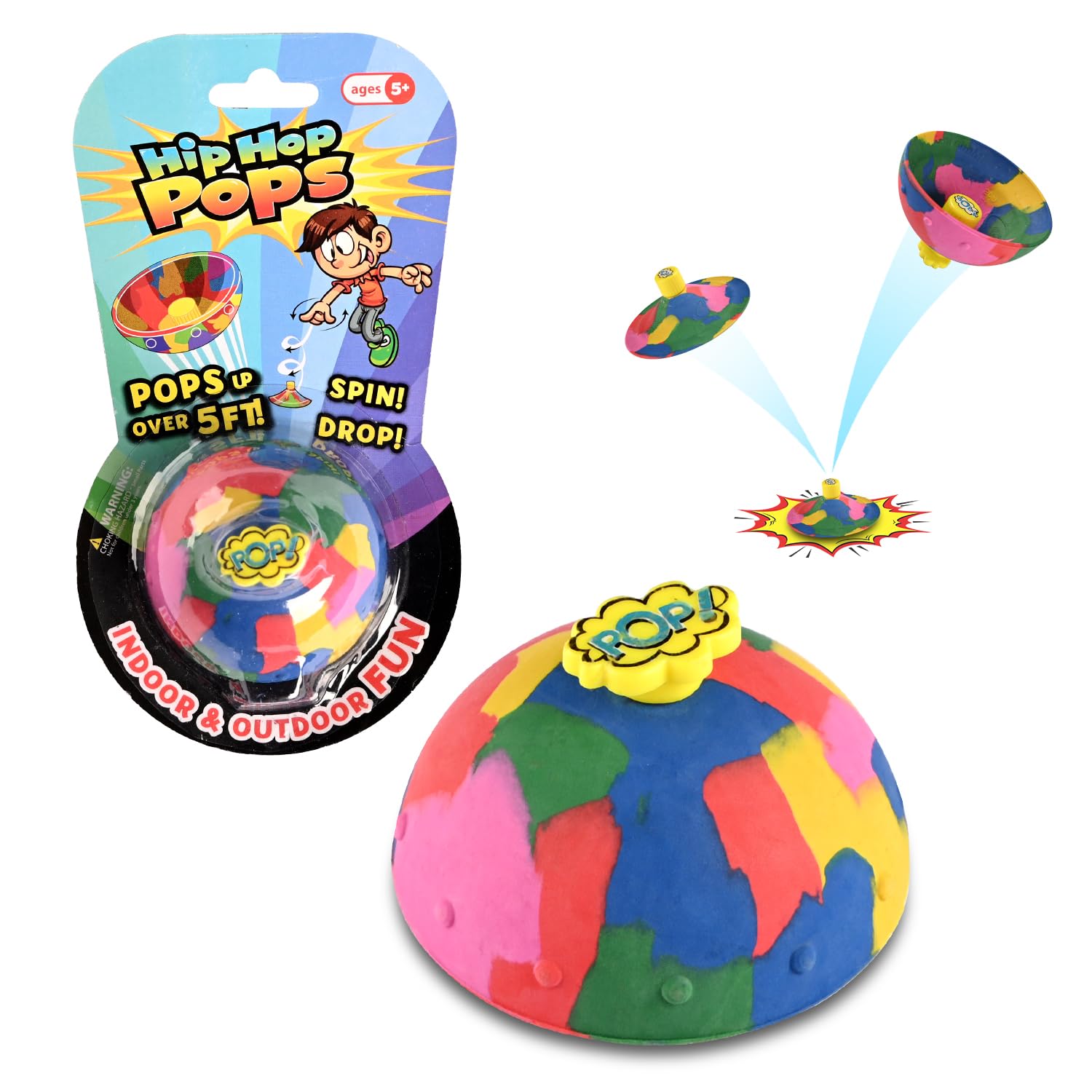 Bounce Bowls Camouflage Fidget Spinner Toy for Kids & Adults - Stress Relief Pop Up Game for Anxiety, Focus & Intelligence Development - Perfect for School, Parties, Outdoor Sports & Office Use