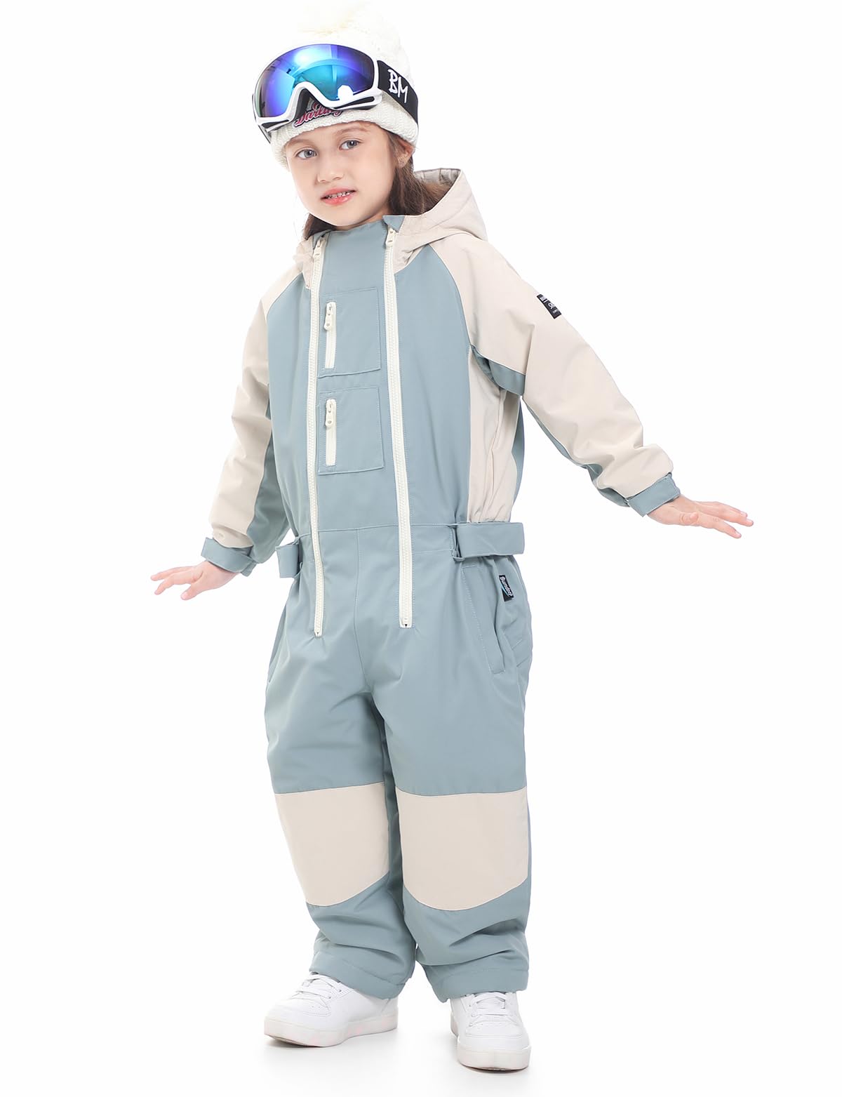 **Kids Waterproof Snowsuits for Girls & Boys - Winter Ski & Snowboard Jumpsuits - Warm One-Piece Snowsuits for Outdoor Play & Cold Weather**