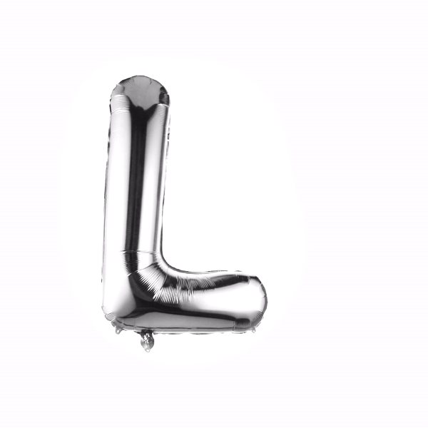 Balloonify Silver Mylar Letter L Balloon - 40 Inch Large Foil Alphabet Balloon for Birthday Party Decorations, Wedding, Baby Shower & Graduation Celebrations