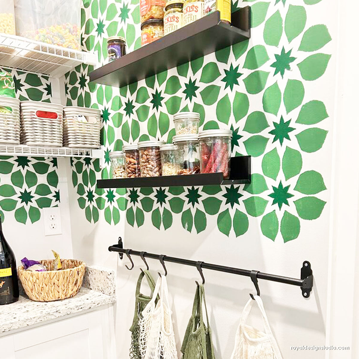 Floral Cassis Allover Stencil for DIY Home Decor, Wall Painting, and Craft Projects