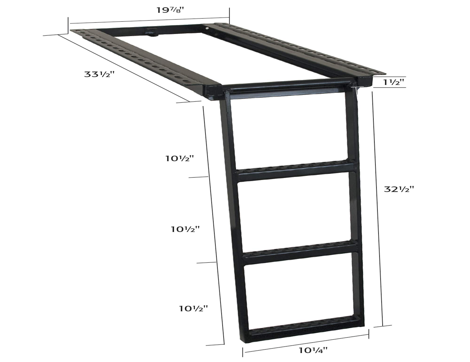 Buyers Products 5233000 Black 3-Rung Retractable Truck Step - Heavy Duty Pull Out Ladder for Pickup Trucks & SUVs | Easy Access to Truck Bed & Roof Rack | Durable Aluminum Construction
