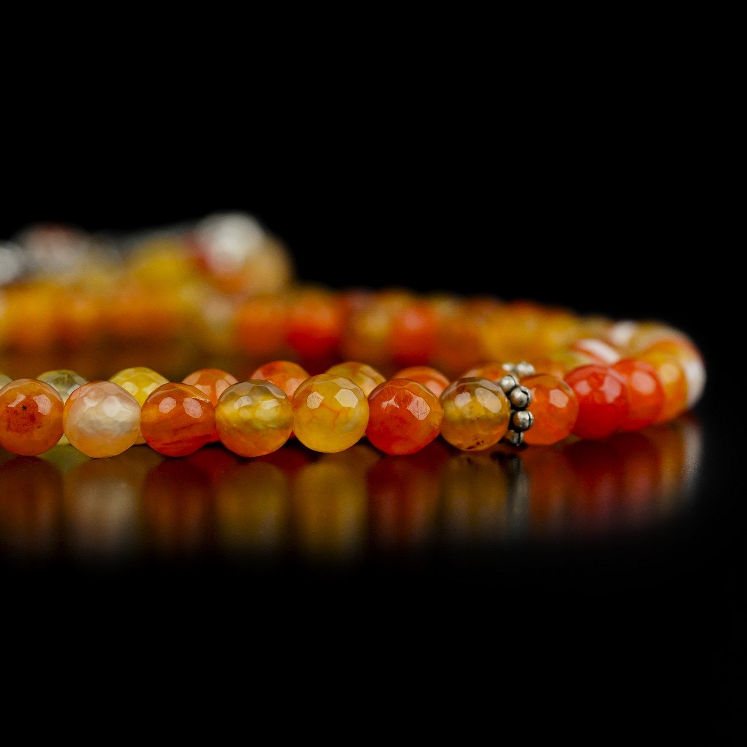 Premium Orange Agate Stone Islamic Prayer Beads - 99 Muslim Tasbih Rosary for Spiritual Meditation & Daily Dhikr - Perfect for Home Worship, Travel & Gift Giving
