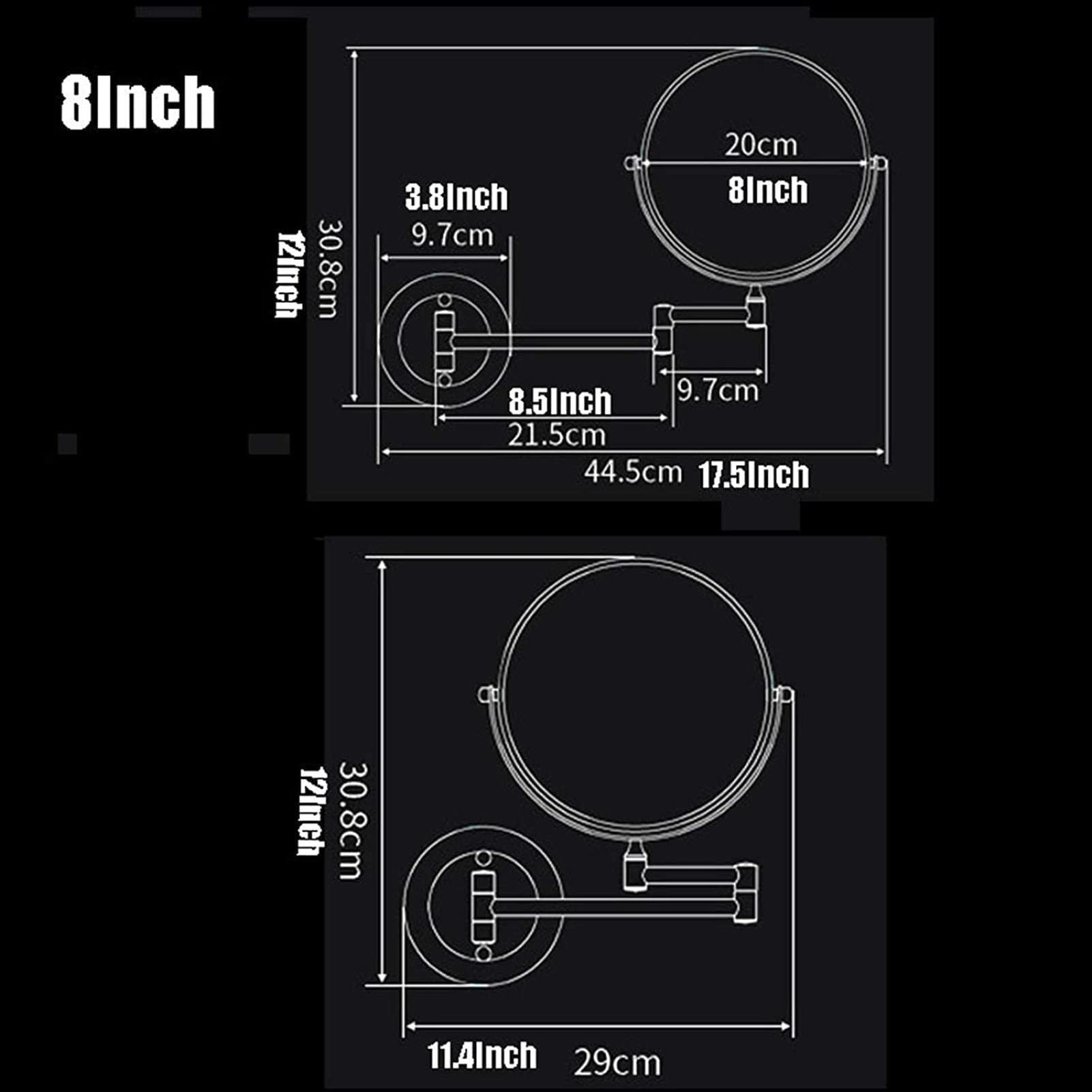 LADYG Wall Mounted Makeup Mirror with 3X Magnification - Dual-Sided Vanity Mirror, 360° Rotation, Round Bathroom Mirror (Black Bronze, 6 Inch) - Perfect for Makeup Application, Skincare Routine & Bathroom Decor