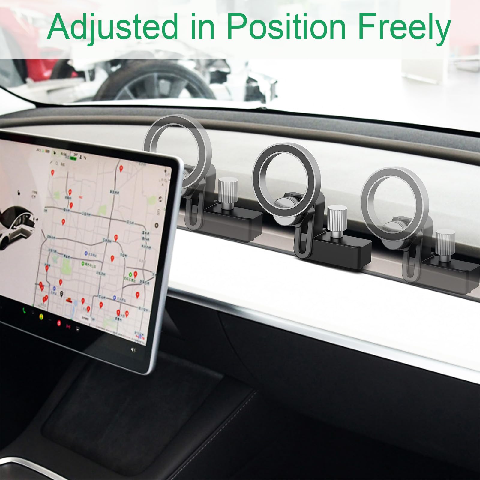 MagSafe Tesla Phone Mount Holder for Model 3 & Y - Universal Smartphone Compatible with iPhone & Android - Perfect for GPS Navigation & Hands-Free Driving
