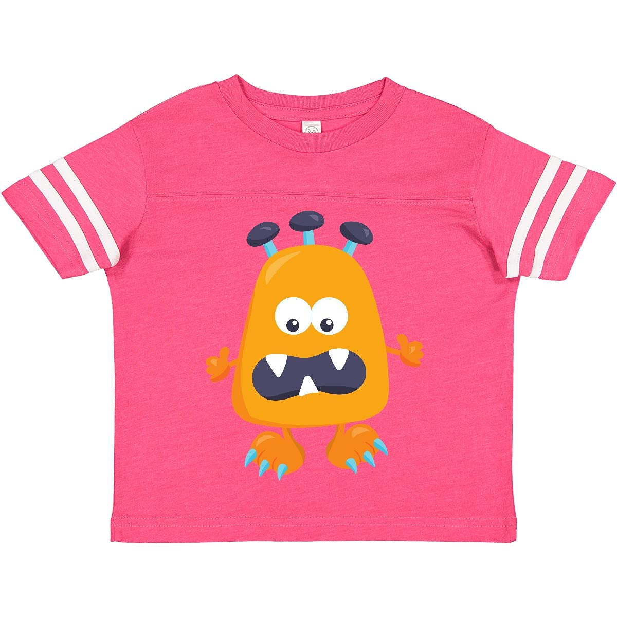 Inktastic Cute Orange Monster Toddler T-Shirt with Horns - Funny Graphic Tee for Kids, Boys & Girls - Perfect for Playdates, Birthdays & Casual Wear