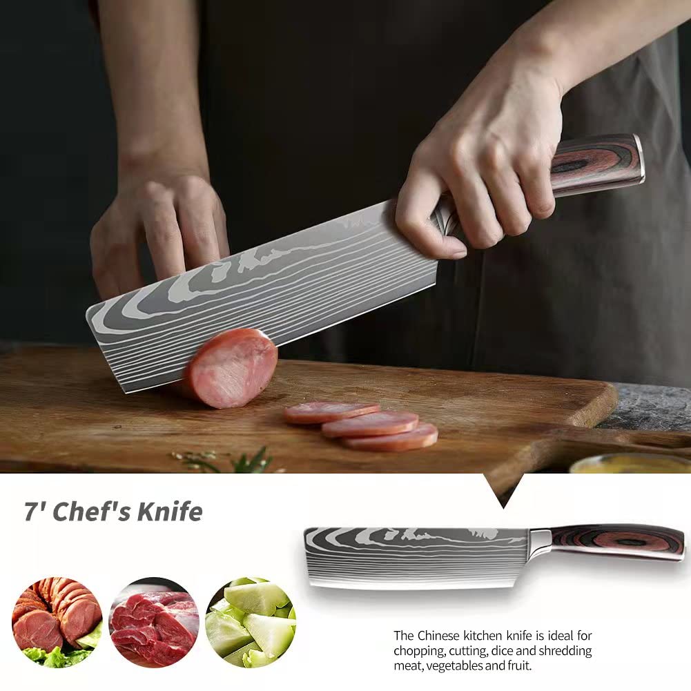 Premium 5-Piece German Stainless Steel Kitchen Knife Set (3.5-8 Inch) - Chef Knives with Storage Box for Slicing, Dicing & Food Prep - Perfect for Home Cooks & Professional Chefs