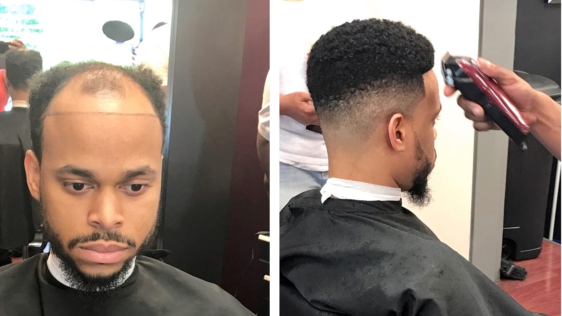 10x8 Inch Full Lace Afro Toupee for Men - 100% Human Hair Replacement System - #1 Jet Black Color - Perfect for Daily Wear, Special Occasions & Hair Loss Solutions