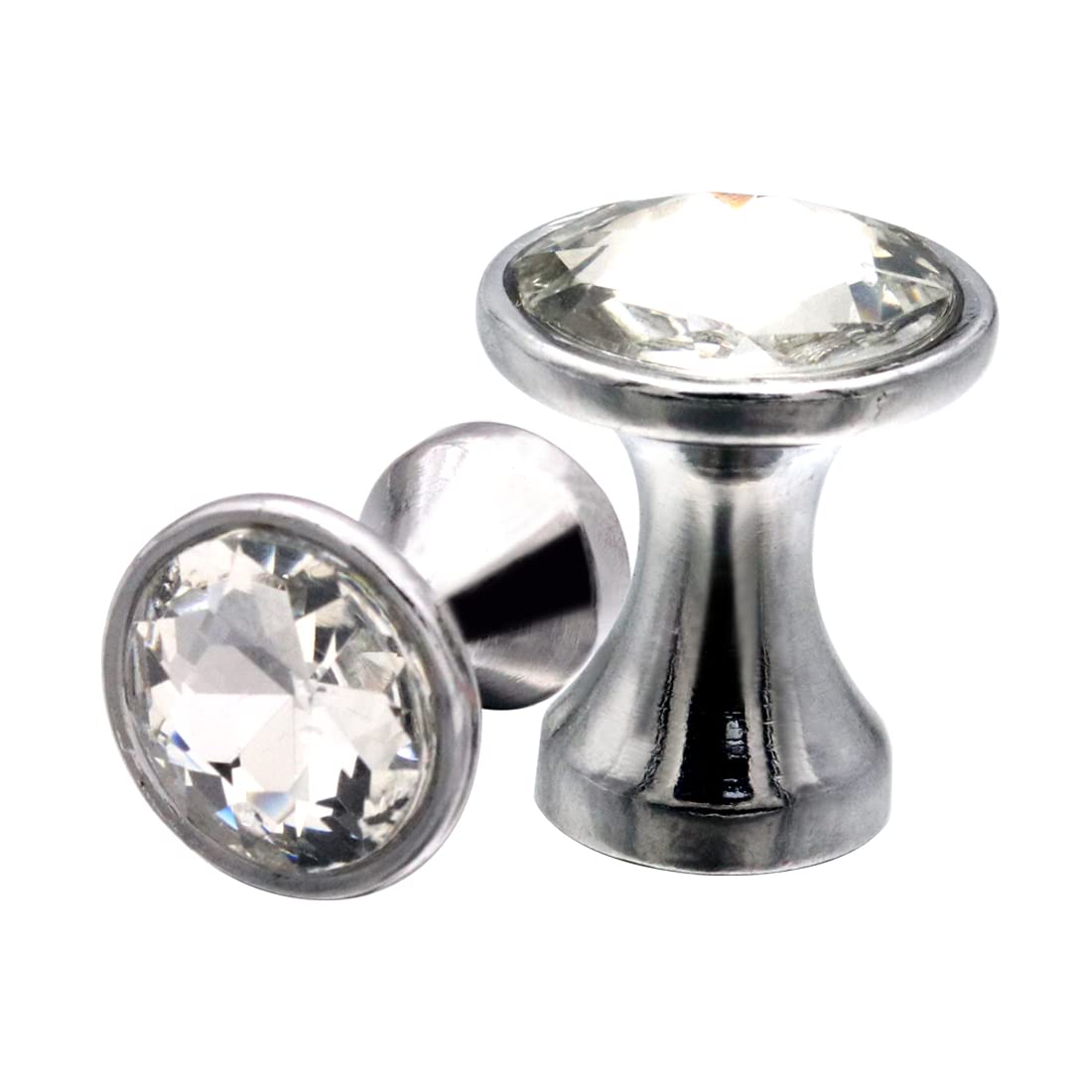 10 Pack 18x14mm Mini Crystal Cabinet Knobs - Diamond Shaped Drawer Pulls for Jewelry Box, Dresser, Kitchen, Wardrobe, Cupboard & Office - Transparent Glass Hardware for Home Decor & DIY Furniture Upgrade