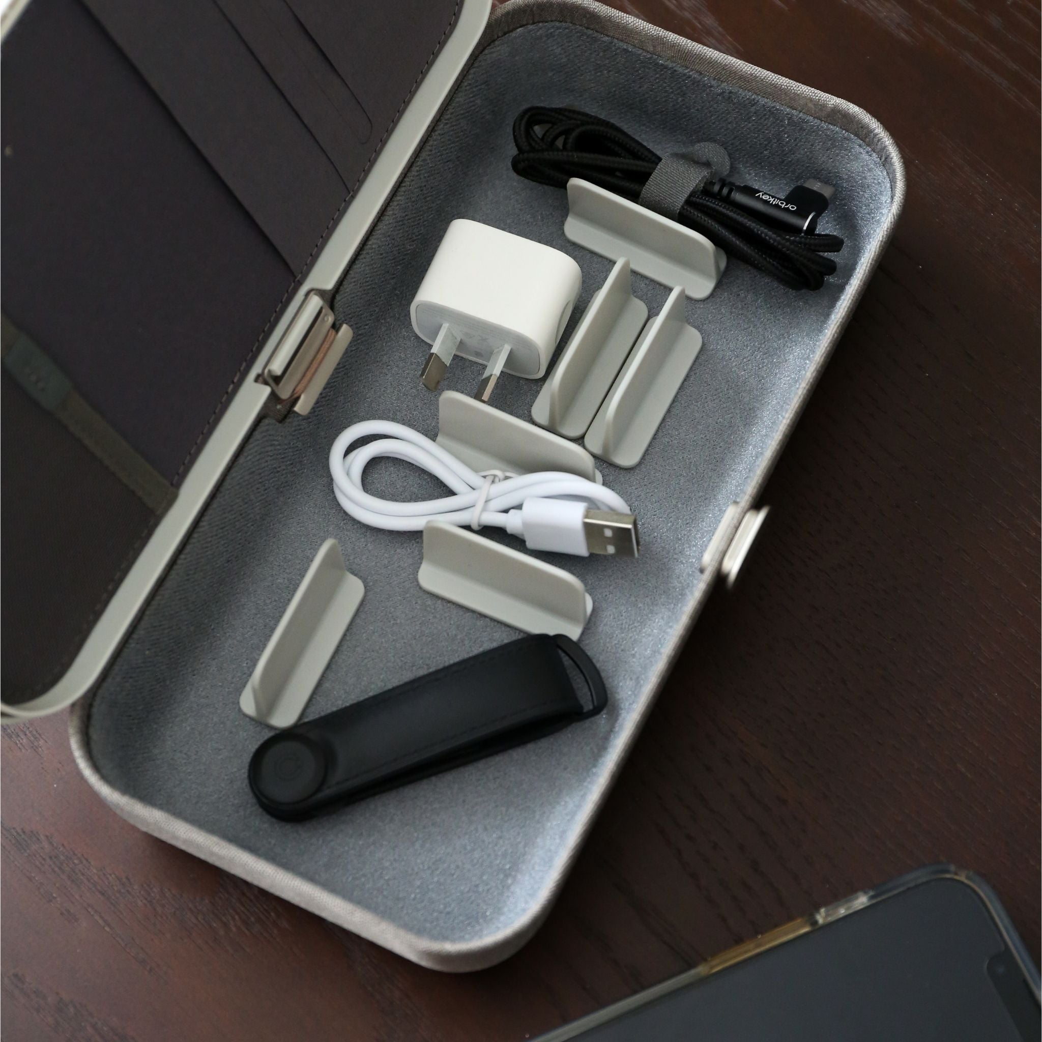 ORBITKEY Nest V2 Organizer - Compact Leather Desk Accessory for Keys, Cards & Small Essentials | Home Office & Travel Storage Solution