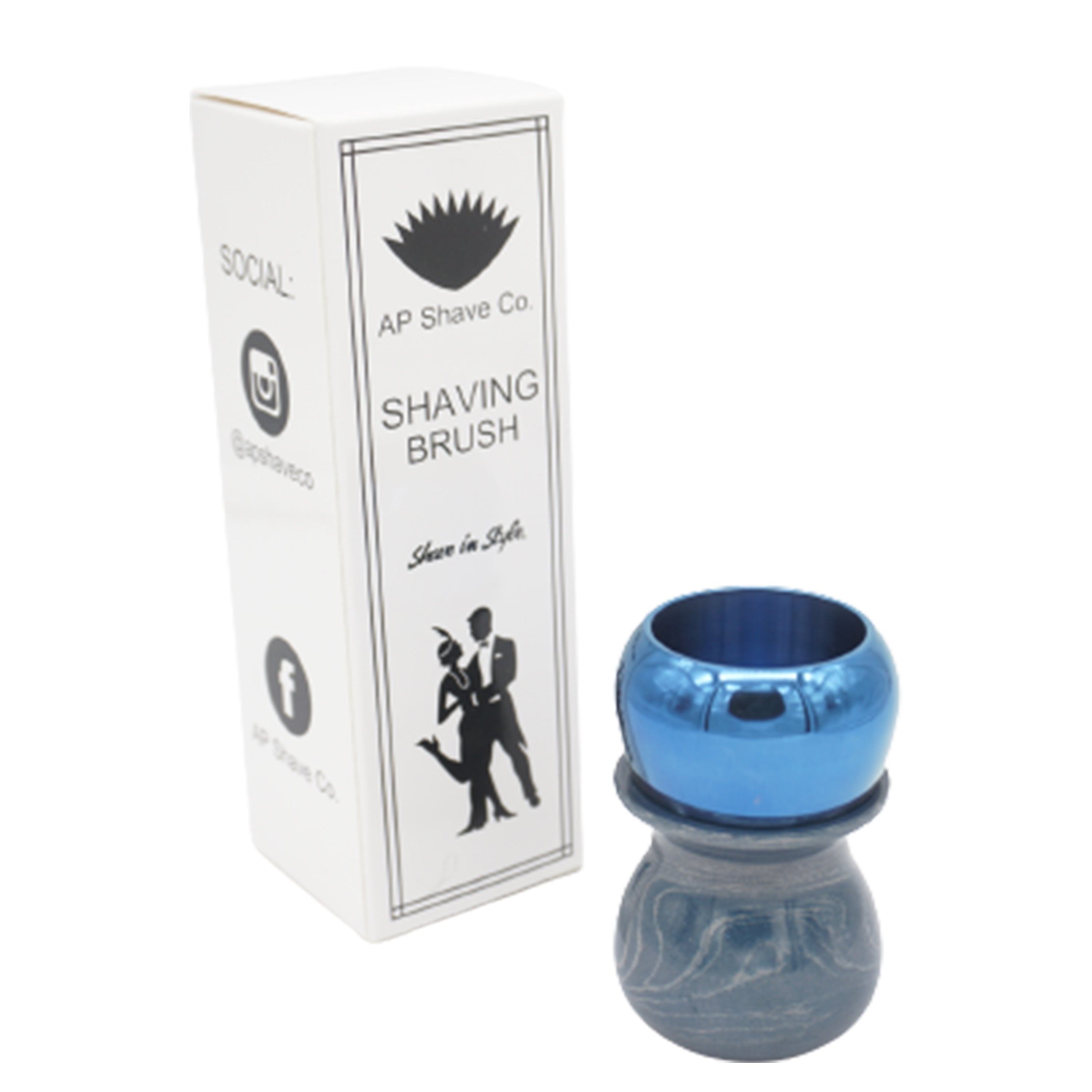 Premium Blue Bronze & Aluminum Handcrafted Shaving Brush Handle - Fits 28mm & 30mm Knots - Perfect for Wet Shaving & Grooming Gifts for Men