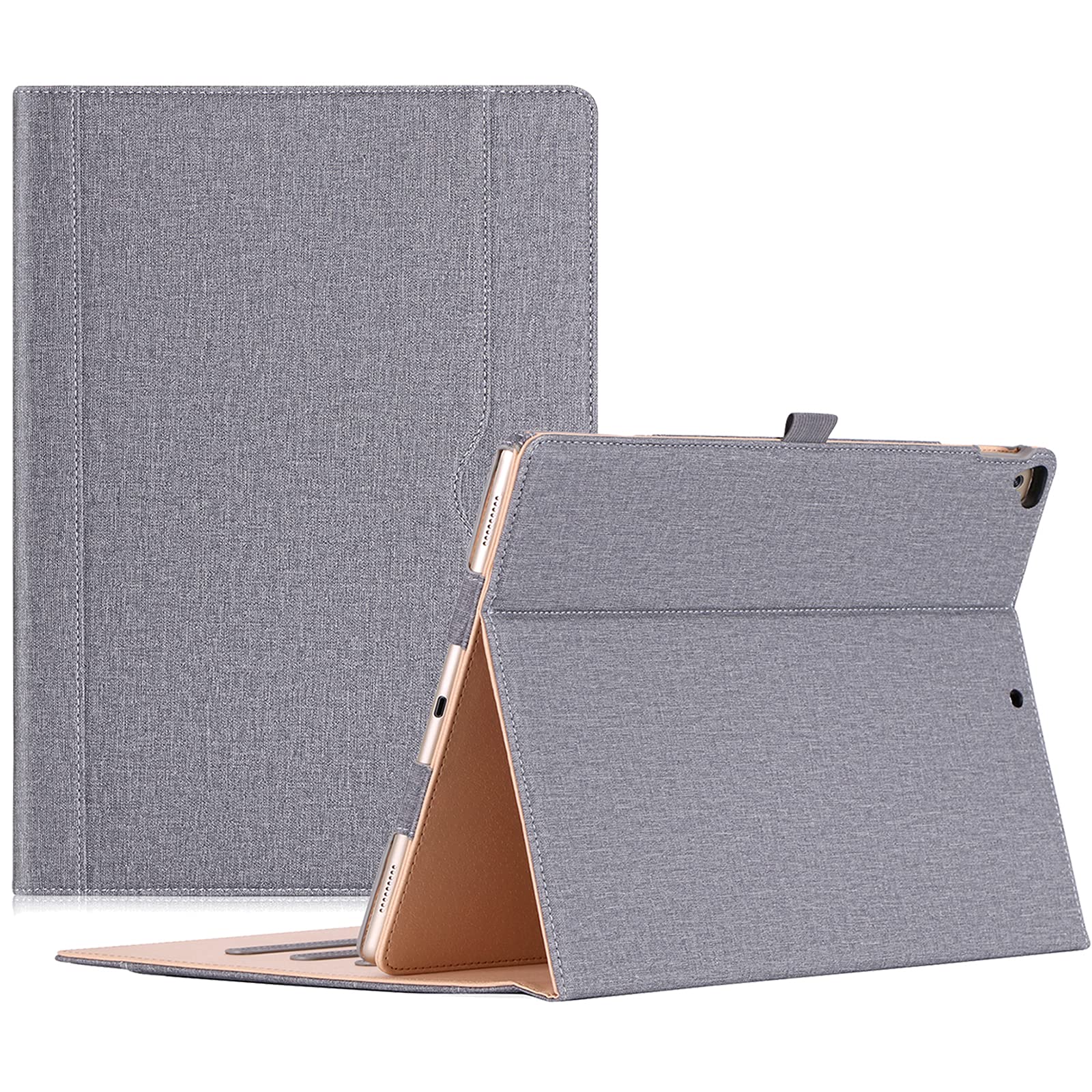 ProCase iPad Pro 12.9 Case (1st & 2nd Gen 2015/2017) - Slim Folio Stand Cover with Pencil Holder & Multiple Viewing Angles for iPad Pro 12.9 Inch (Old Model) - Perfect for Work, Study & Travel - Gray